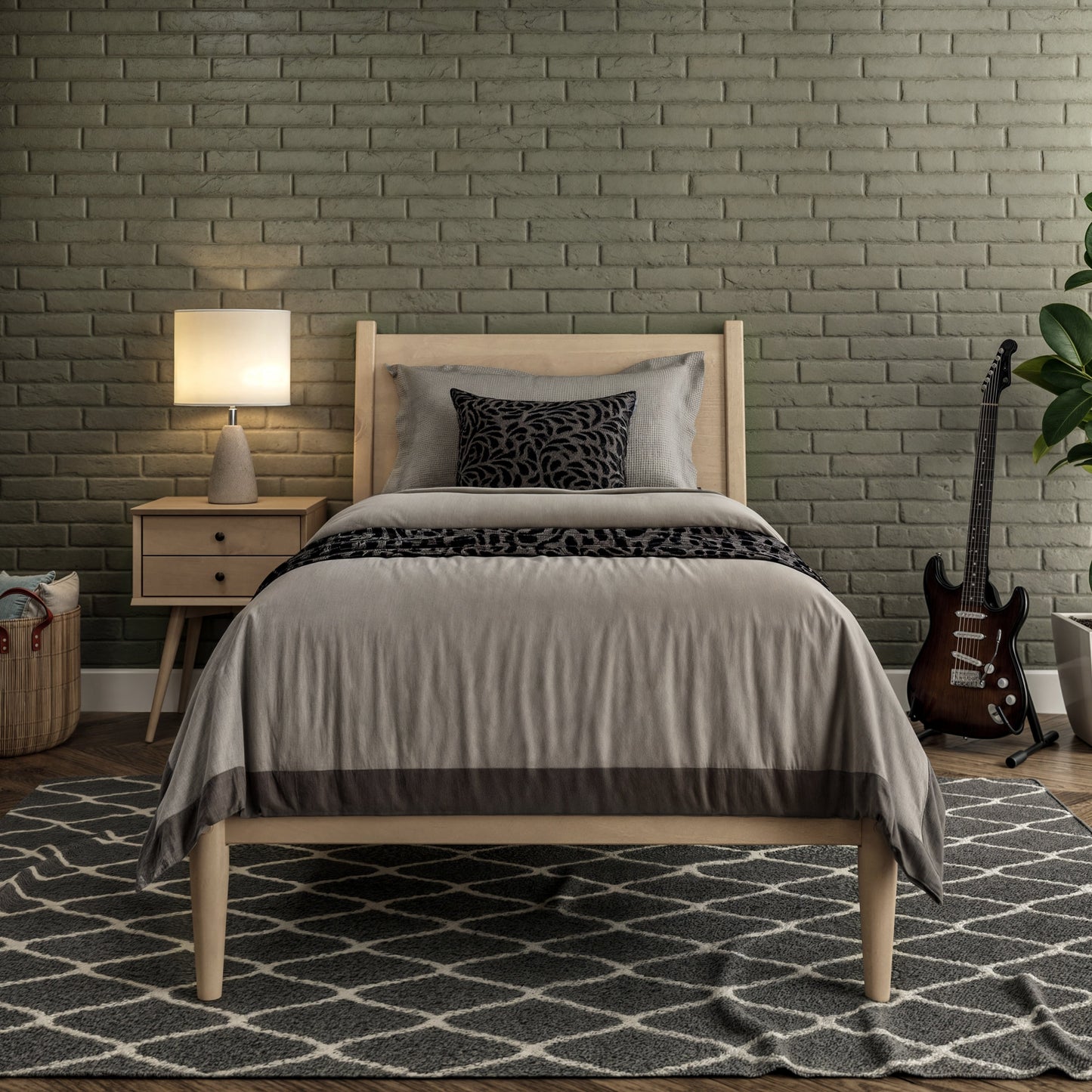 Mid-Century Panel Bed