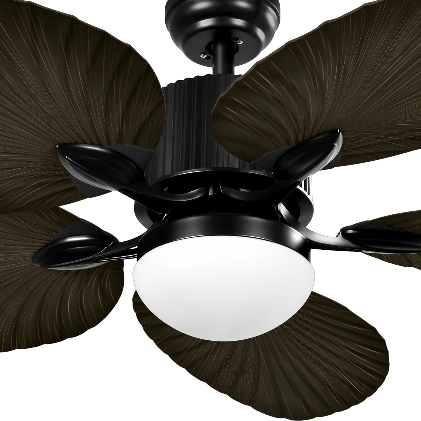 Moasis 52 Palm Leaf Ceiling Fan with Light Tropical Style with Remote