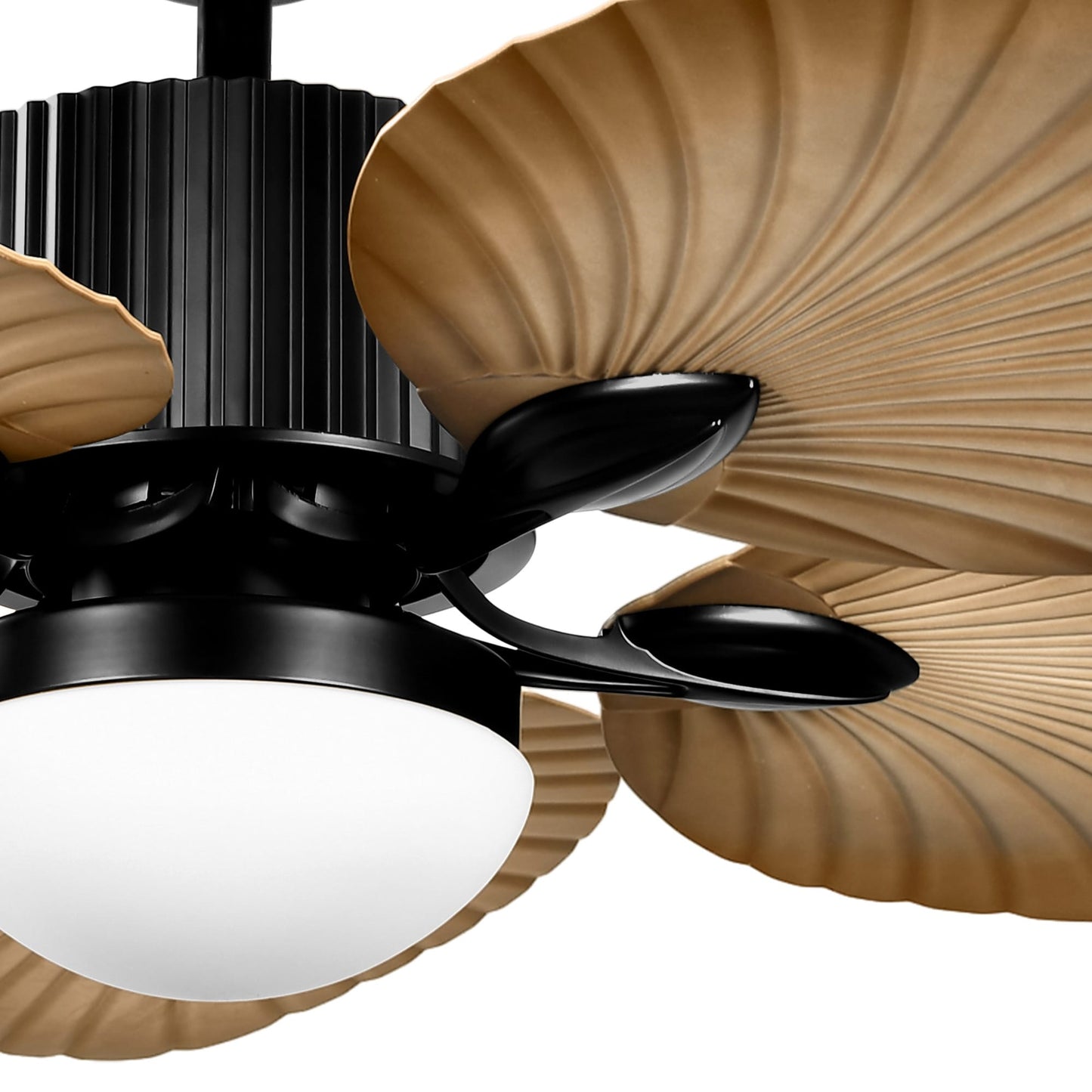 Moasis 52 Palm Leaf Ceiling Fan with Light Tropical Style with Remote