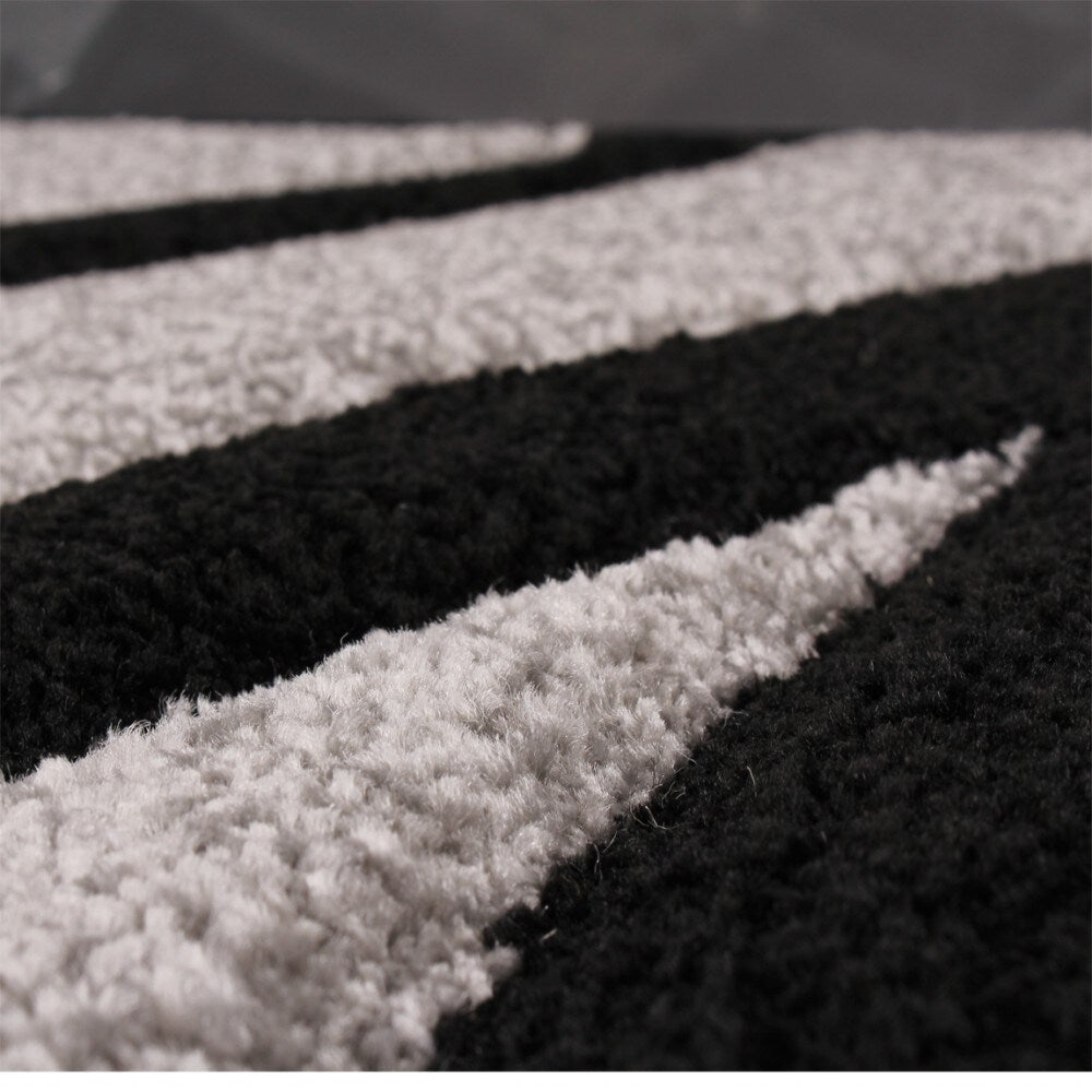 Modern Area Rug Floral Pattern with Contour Cut