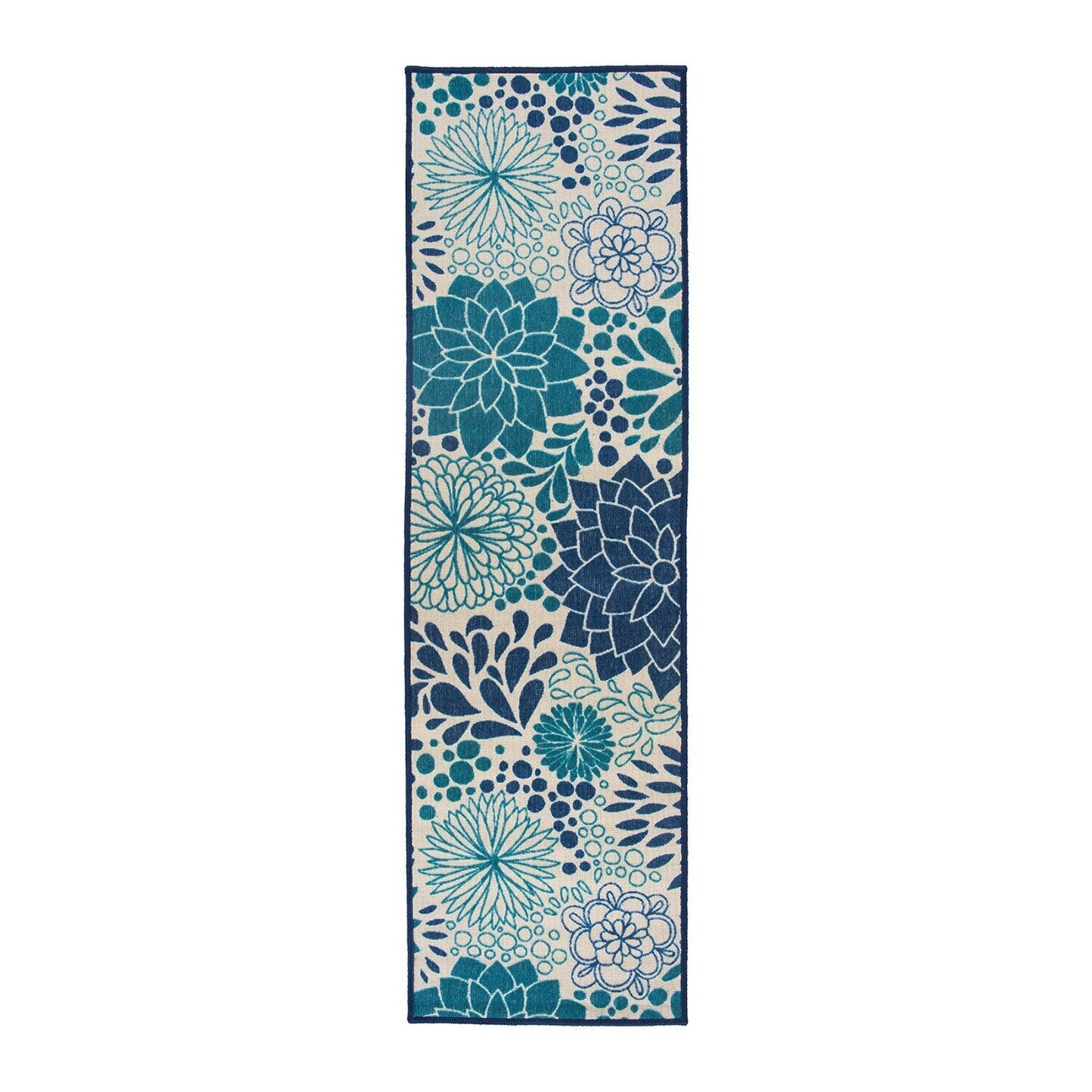 Modern Floral Circles Flatweave Indoor/Outdoor Area Rug