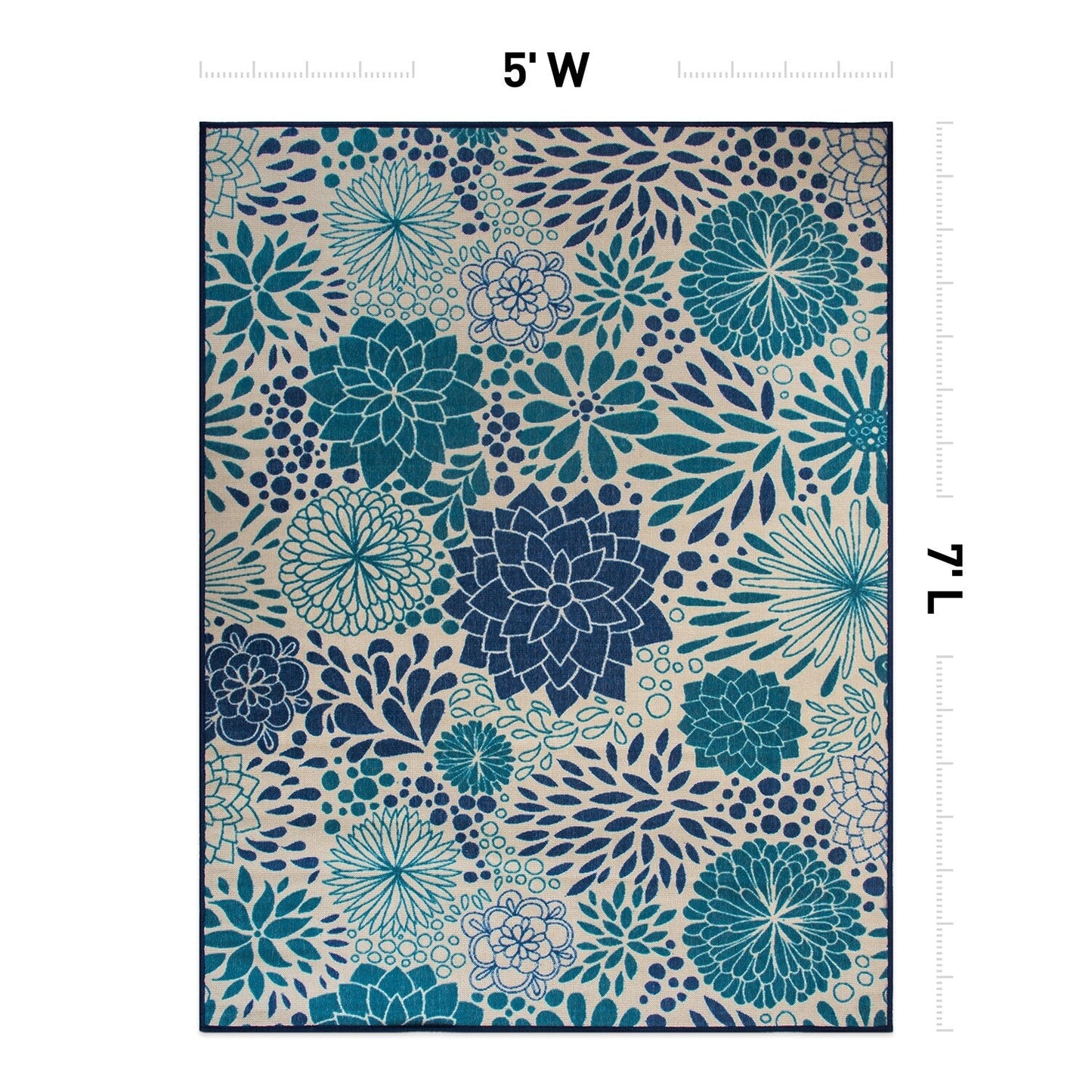 Modern Floral Circles Flatweave Indoor/Outdoor Area Rug