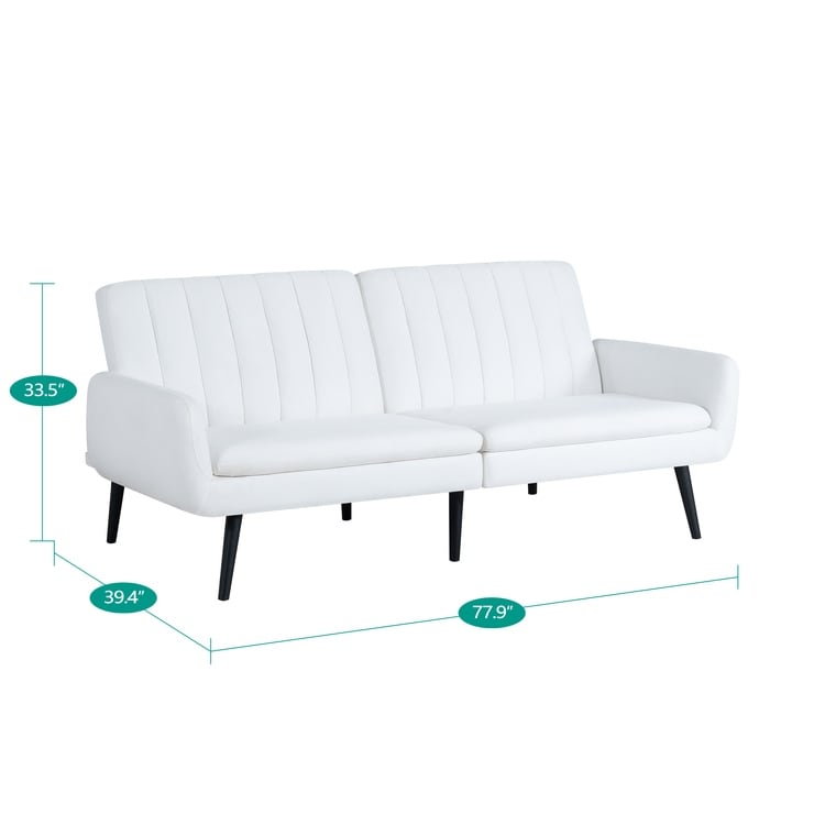Canapé-lit futon moderne, canapé-lit futon convertible, canapé-lit en lin à dossier divisé pour salon