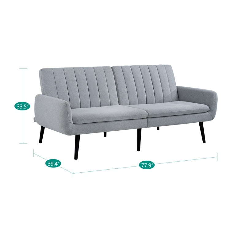 Canapé-lit futon moderne, canapé-lit futon convertible, canapé-lit en lin à dossier divisé pour salon