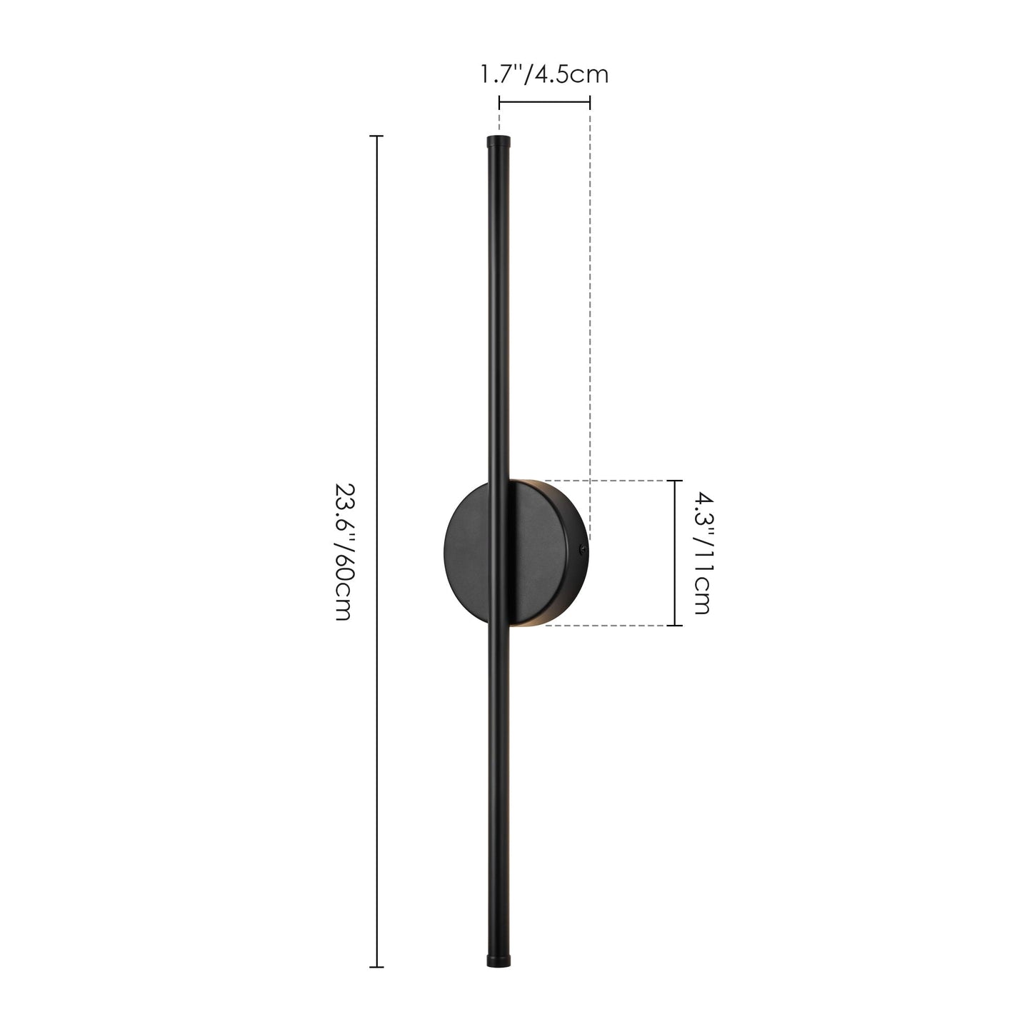 1-Light 23.6 in. Modern Linear Dimmable Integrated LED Bathroom Vanity Light Wall Sconce
