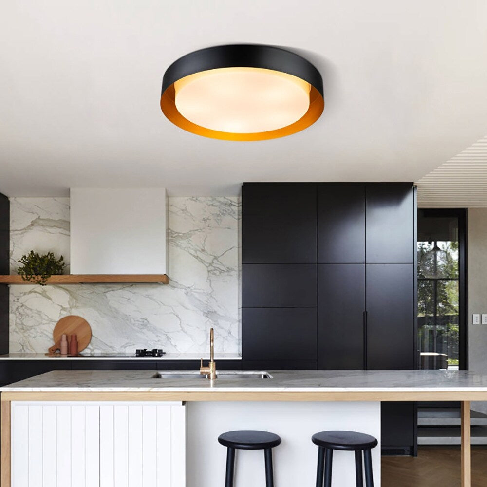 Modern Minimalist 2/3/5-Lights Metal Shaded Drum Flush Mount Ceiling Light