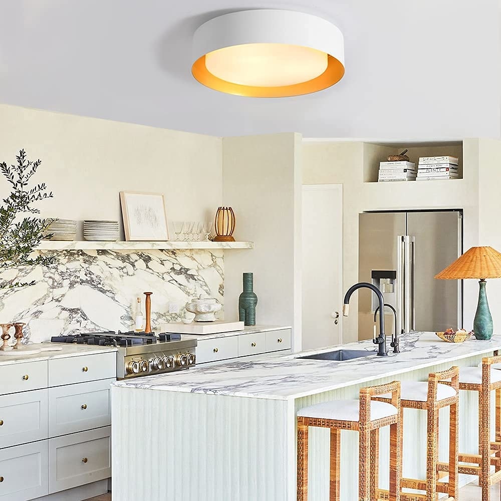 Modern Minimalist 2/3/5-Lights Metal Shaded Drum Flush Mount Ceiling Light