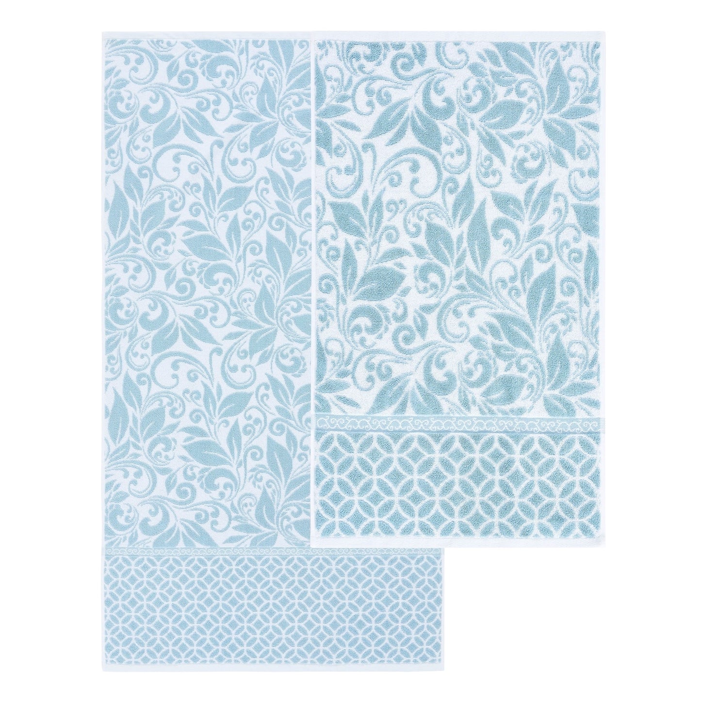 Modern Threads Trefoil Filigree 6 Piece Yarn Dyed Jacquard Towel Set