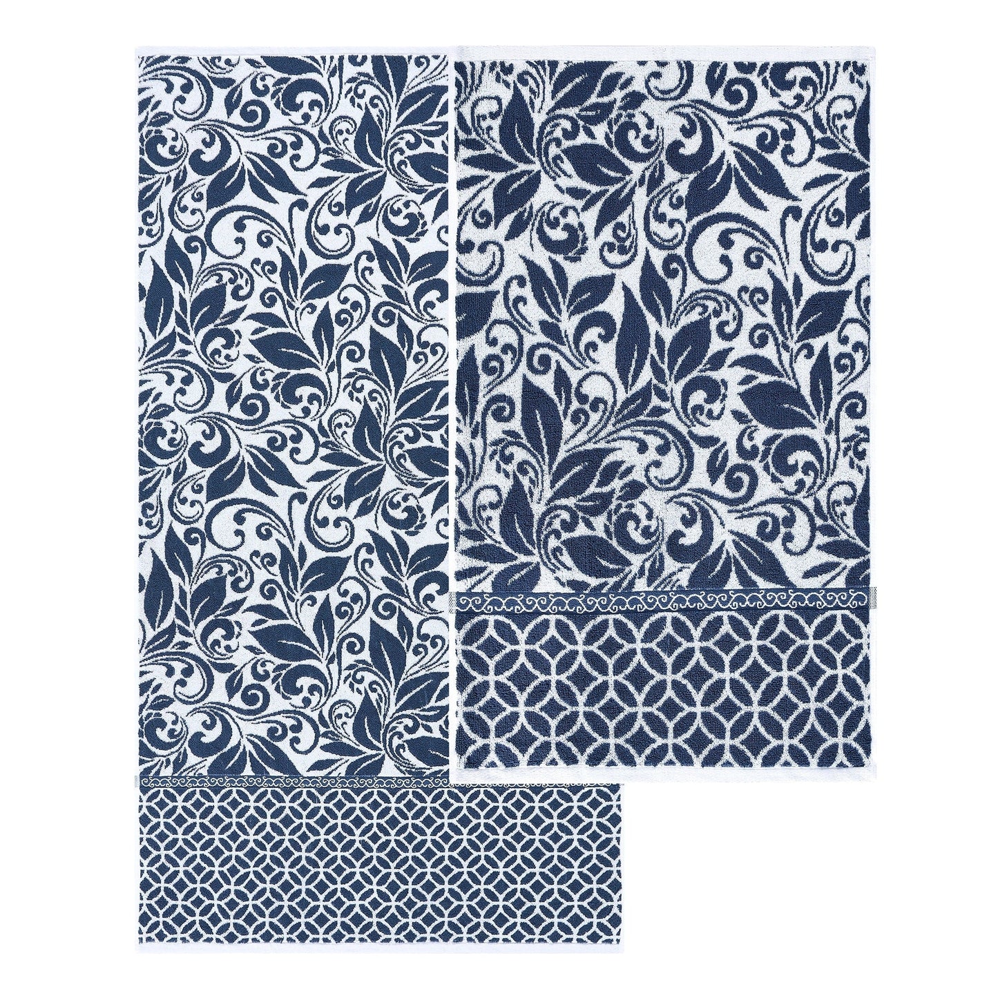 Modern Threads Trefoil Filigree 6 Piece Yarn Dyed Jacquard Towel Set