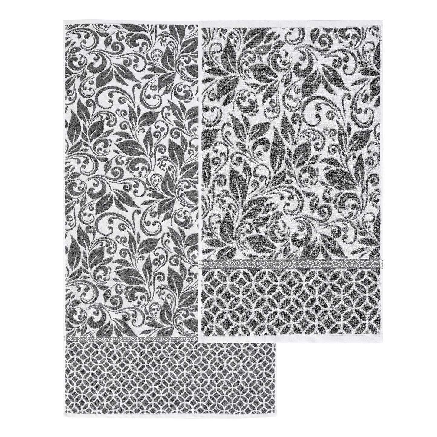 Modern Threads Trefoil Filigree 6 Piece Yarn Dyed Jacquard Towel Set