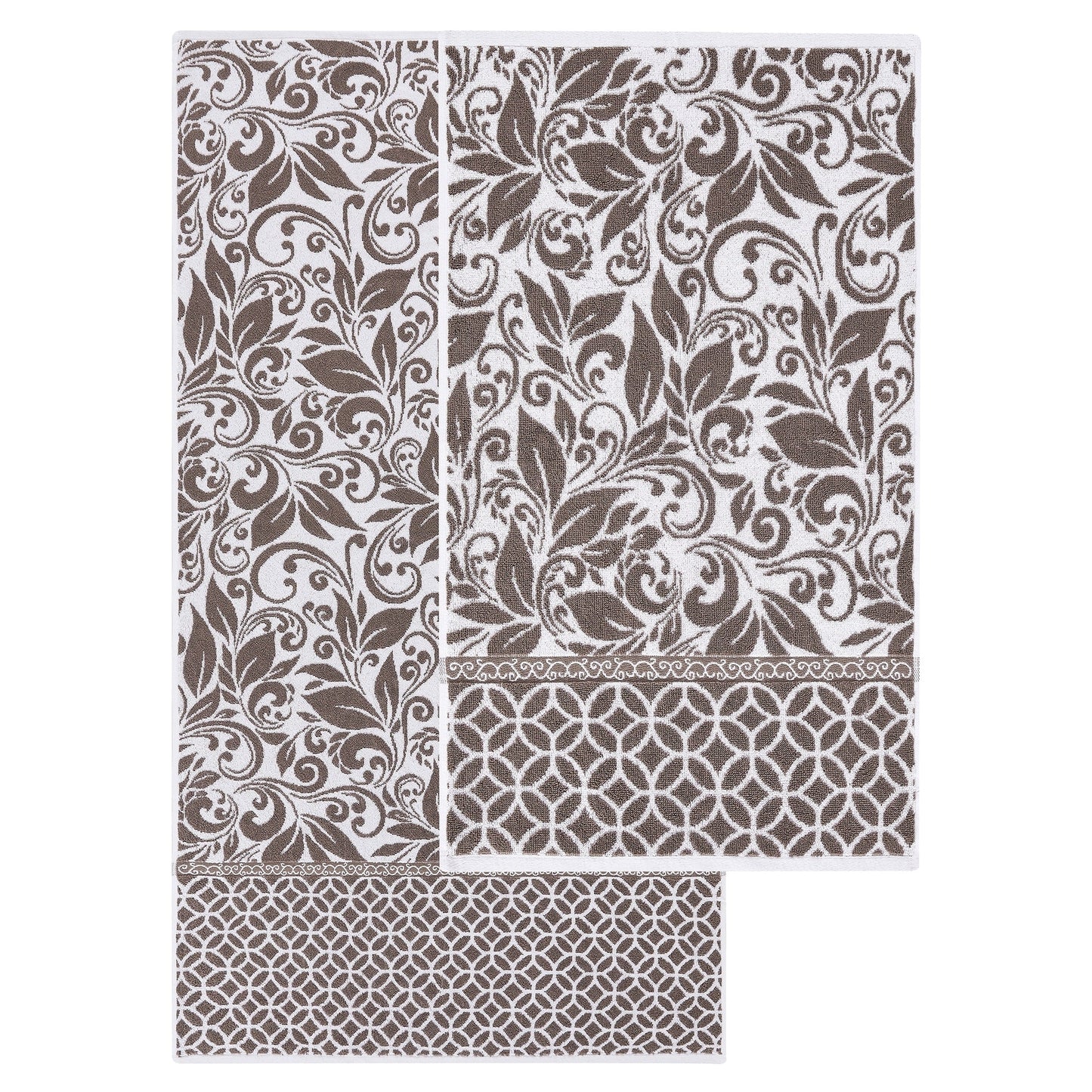 Modern Threads Trefoil Filigree 6 Piece Yarn Dyed Jacquard Towel Set