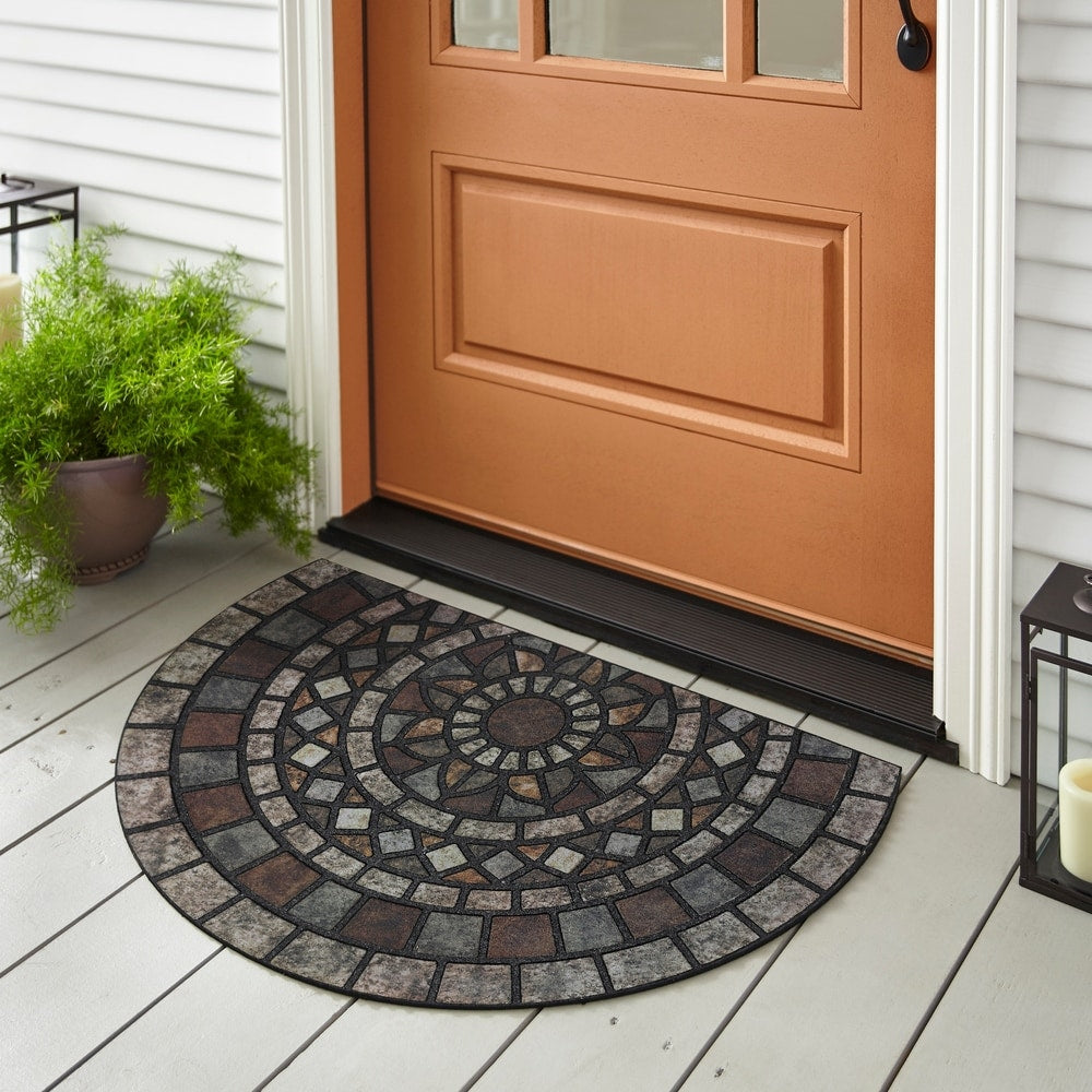 Mohawk Home Mosaic Mythos Stone All Weather Recycled Rubber Slice Door Mat - 1'11 x 2'11