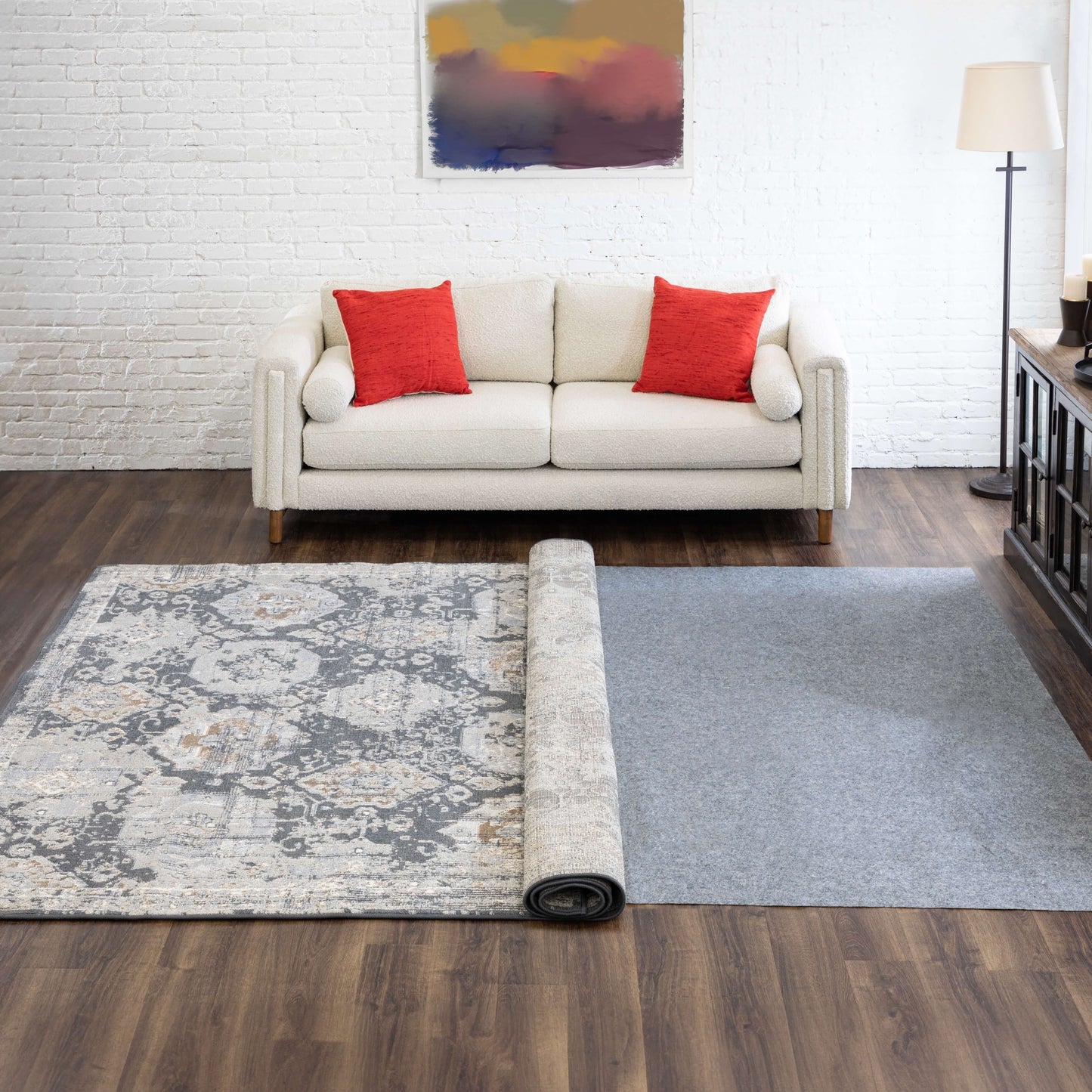 Mohawk Home Non Slip Rug Pad Low Profile Felt Cushion Reversible - Grey