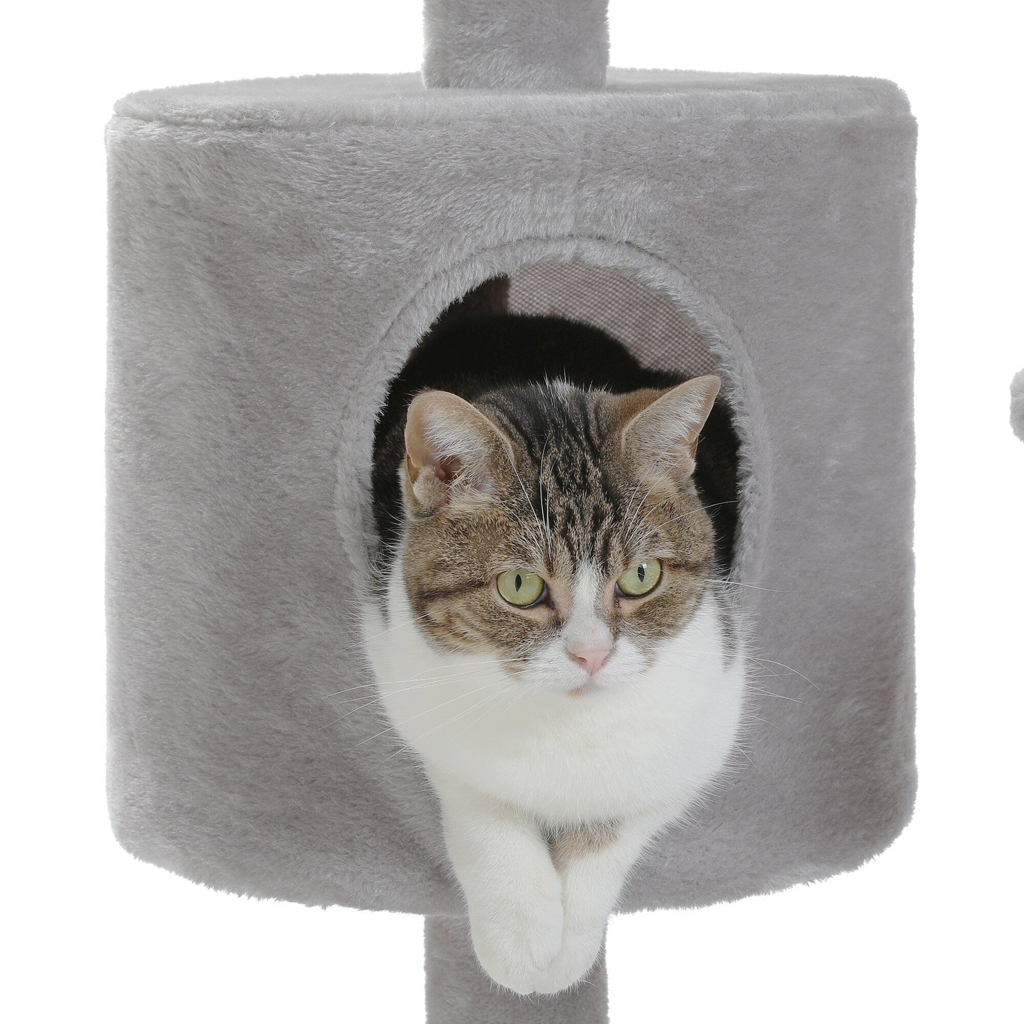 Multi-Level Cat Climbing Tower with Cat Condo, Cat Tree with Scratching Board