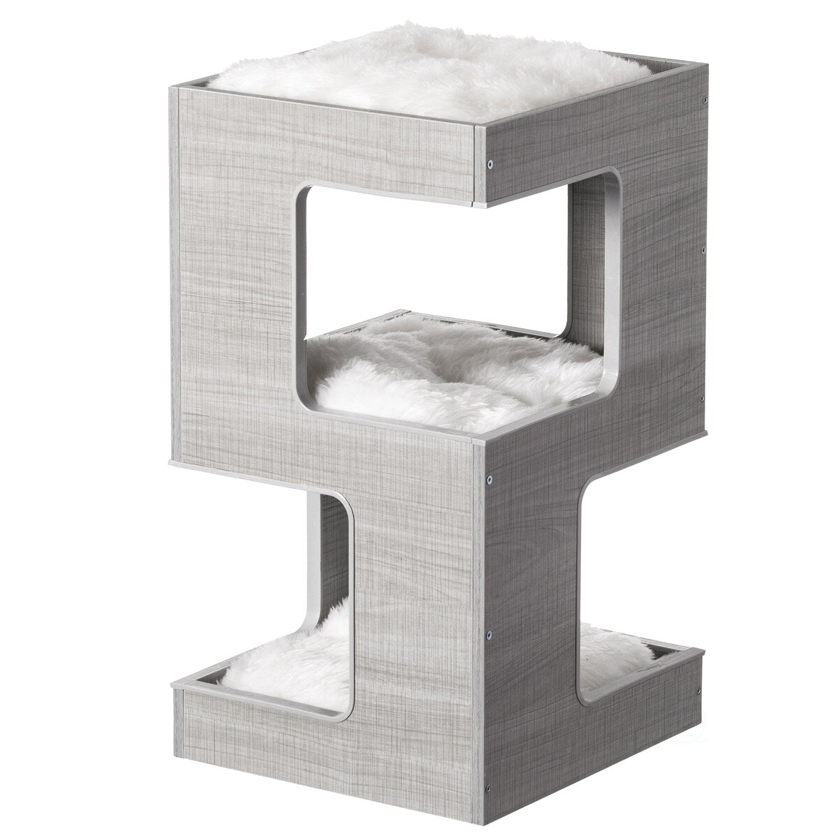 Multi Level Cat Tall Climbing Tree House for Indoor Cats | Spacious Wood Tower Stand with Removable Soft Blanket and Condo