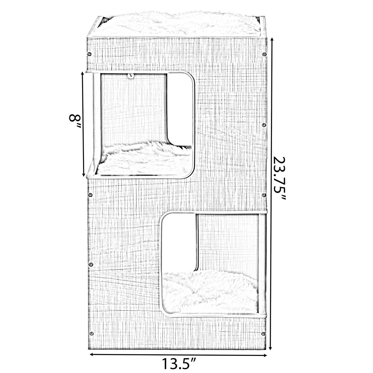Multi Level Cat Tall Climbing Tree House for Indoor Cats | Spacious Wood Tower Stand with Removable Soft Blanket and Condo