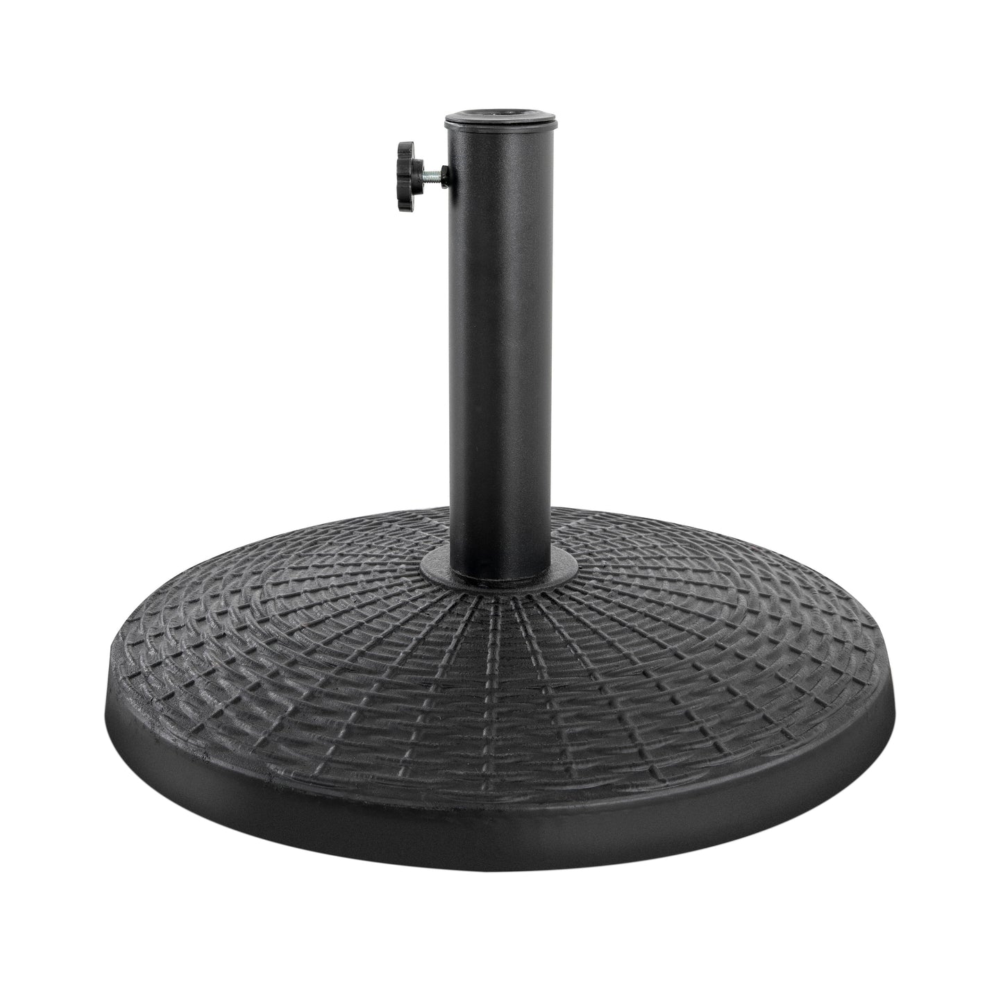 Outdoor Round Black Patio Umbrella Base, Resin and Concrete
