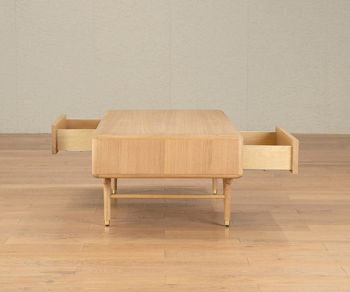 Table basse de rangement Hendrick II - Chêne blanc