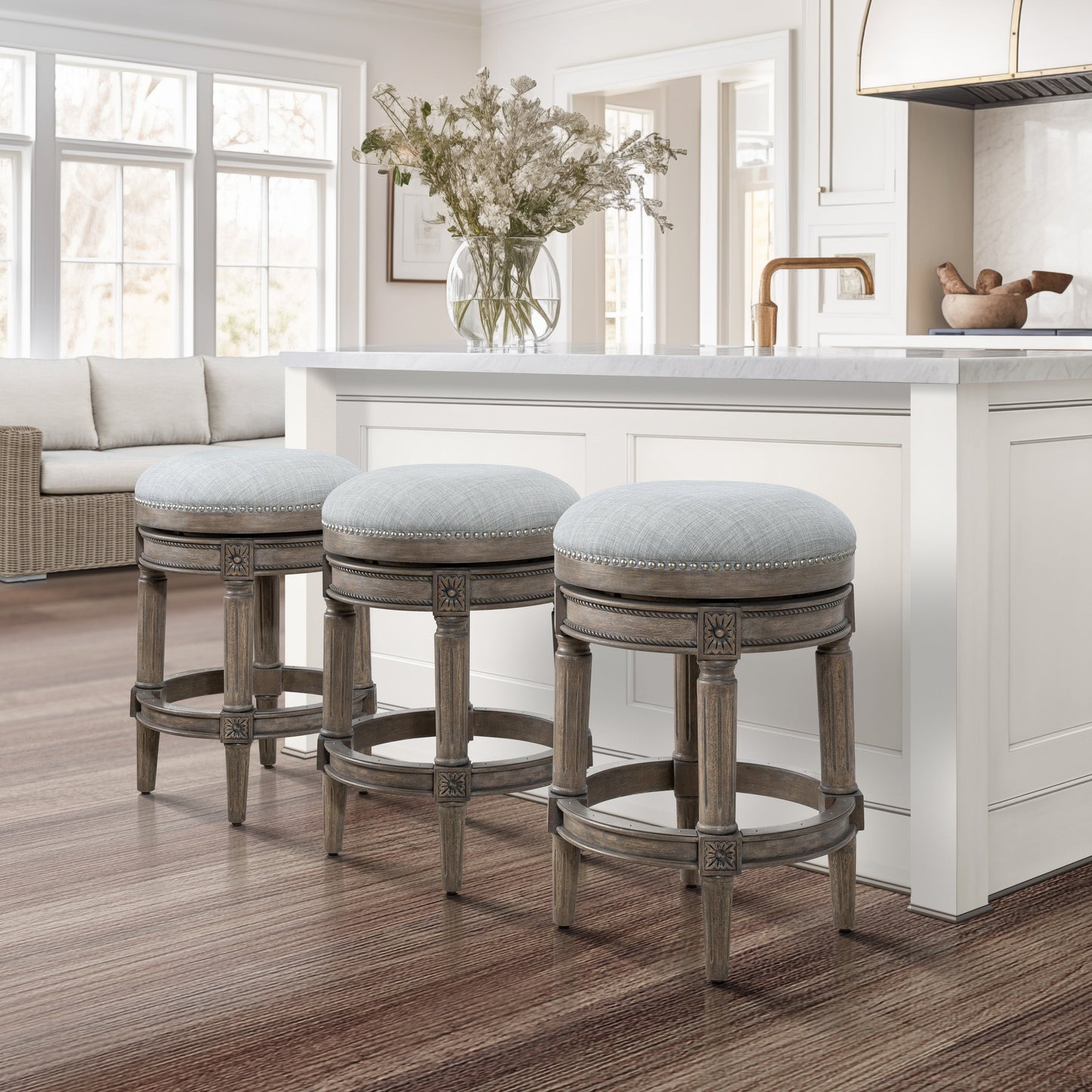 New Ridge Home Goods Chapman Backless Swivel 26 Counter-Height Bar Stool - Counter Height