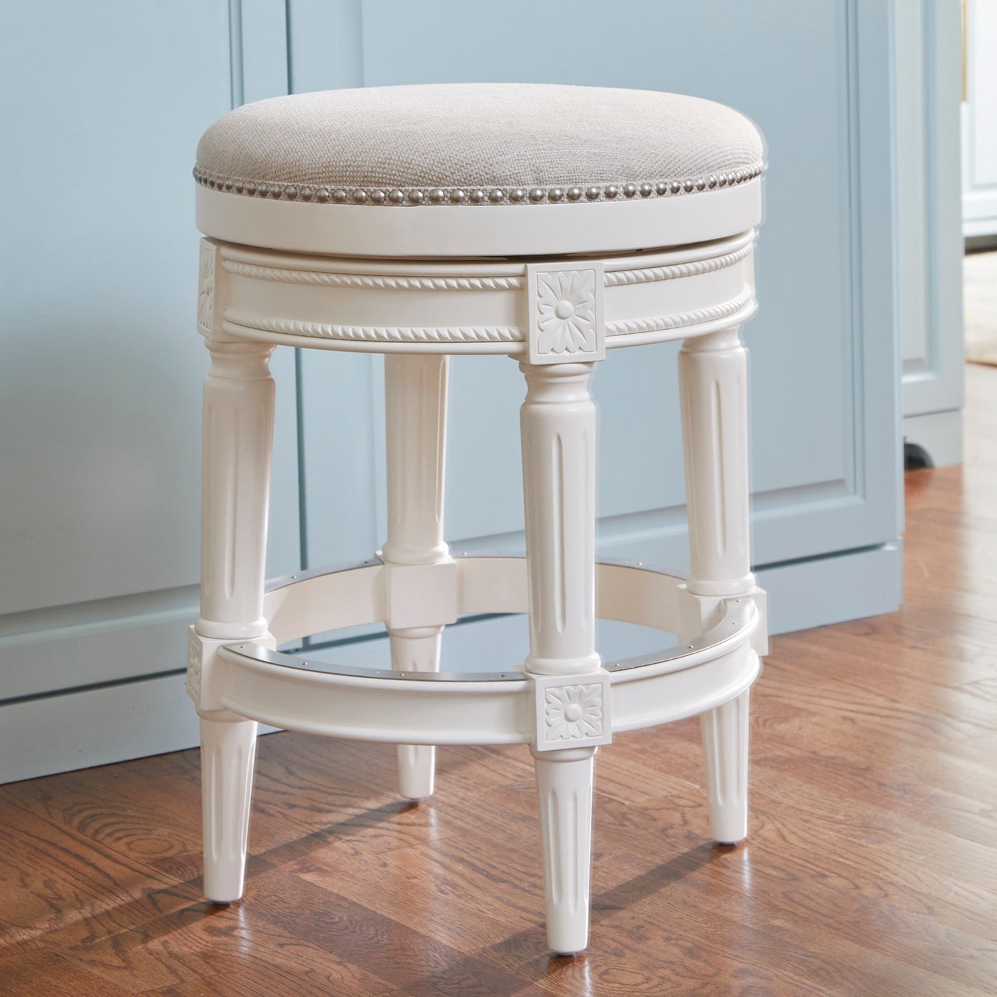 New Ridge Home Goods Chapman Backless Swivel 26 Counter-Height Bar Stool - Counter Height