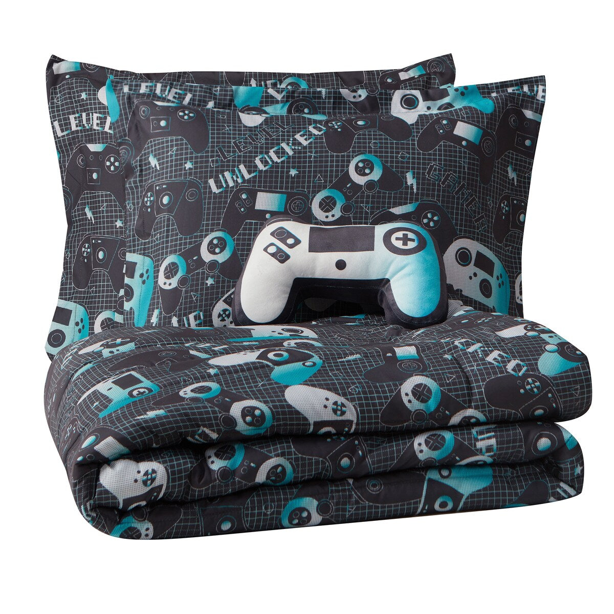 ALEX + BELLA Next Level Dark Grey/Blue Microfiber Comforter Set