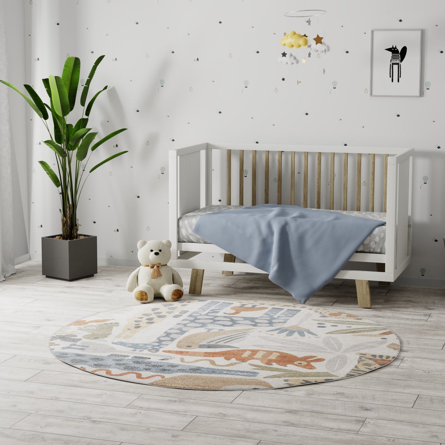 Nourison Astra Machine Washable Animal Print Area Rug