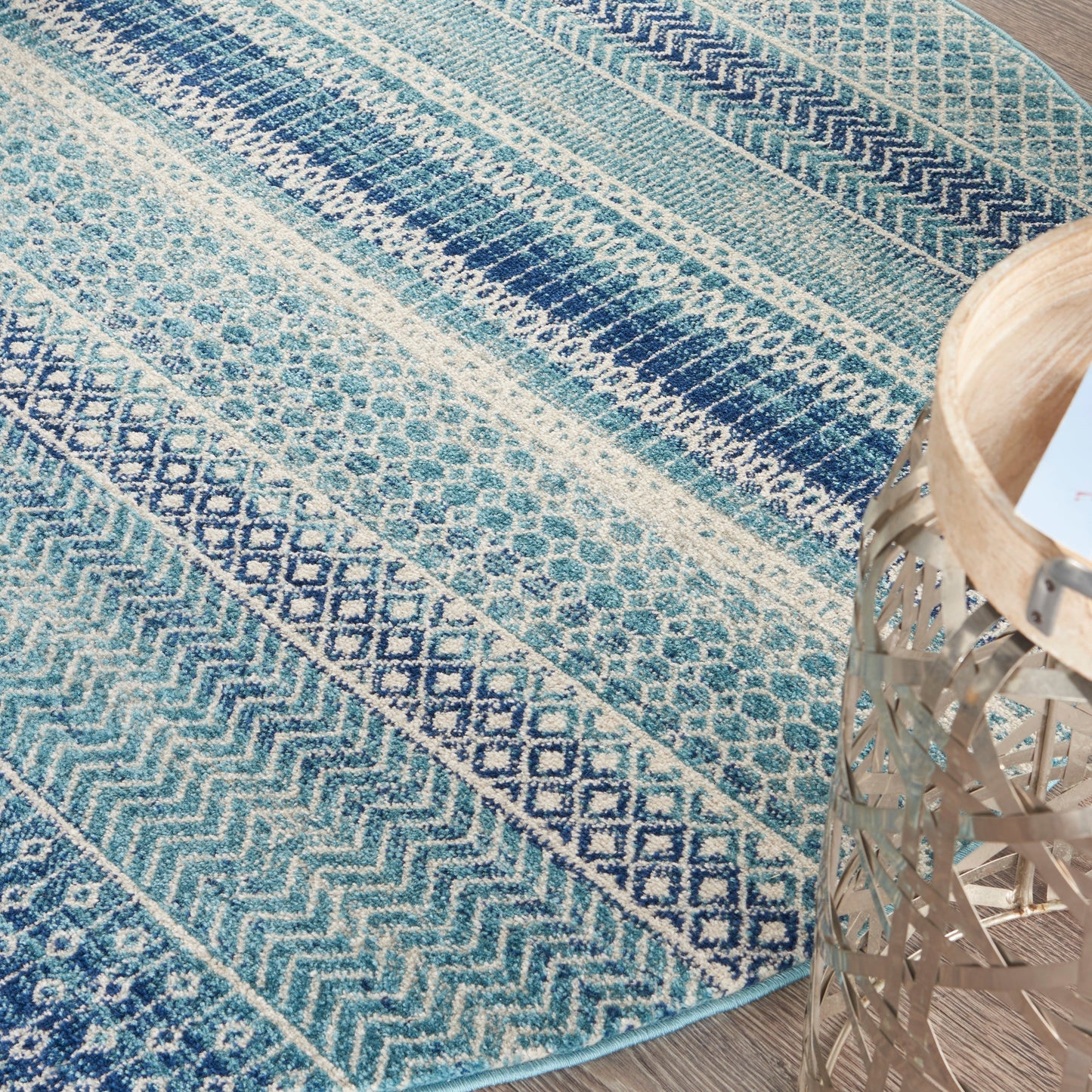 Nourison Passion Indigo Blue Coastal Geometric Area Rug