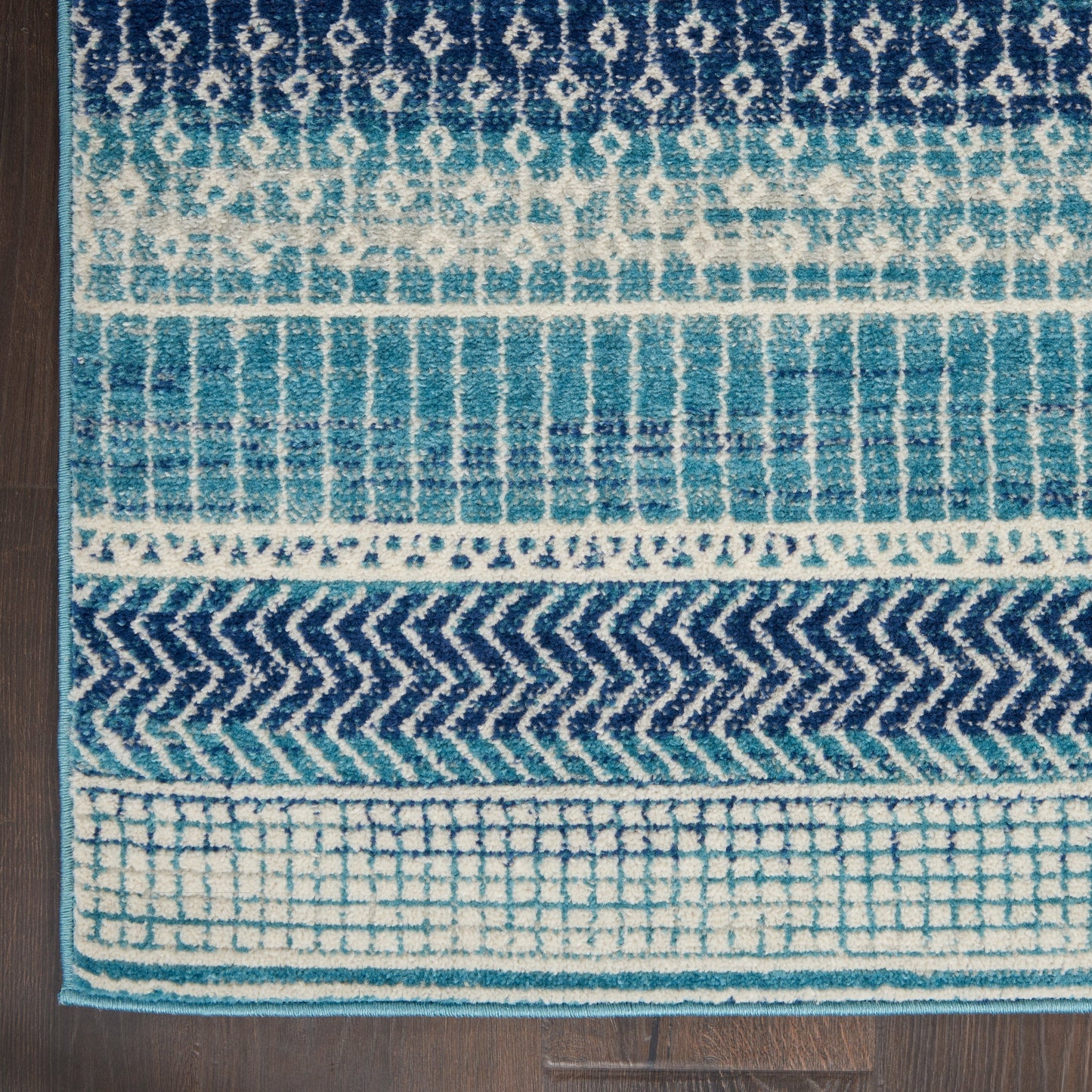 Nourison Passion Indigo Blue Coastal Geometric Area Rug