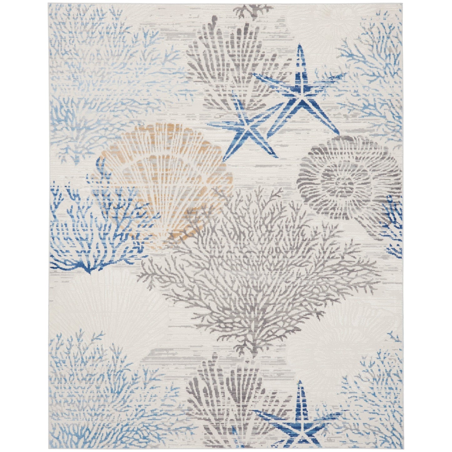 Nourison Pompeii Coastal Beach Shells and Coral Area Rug