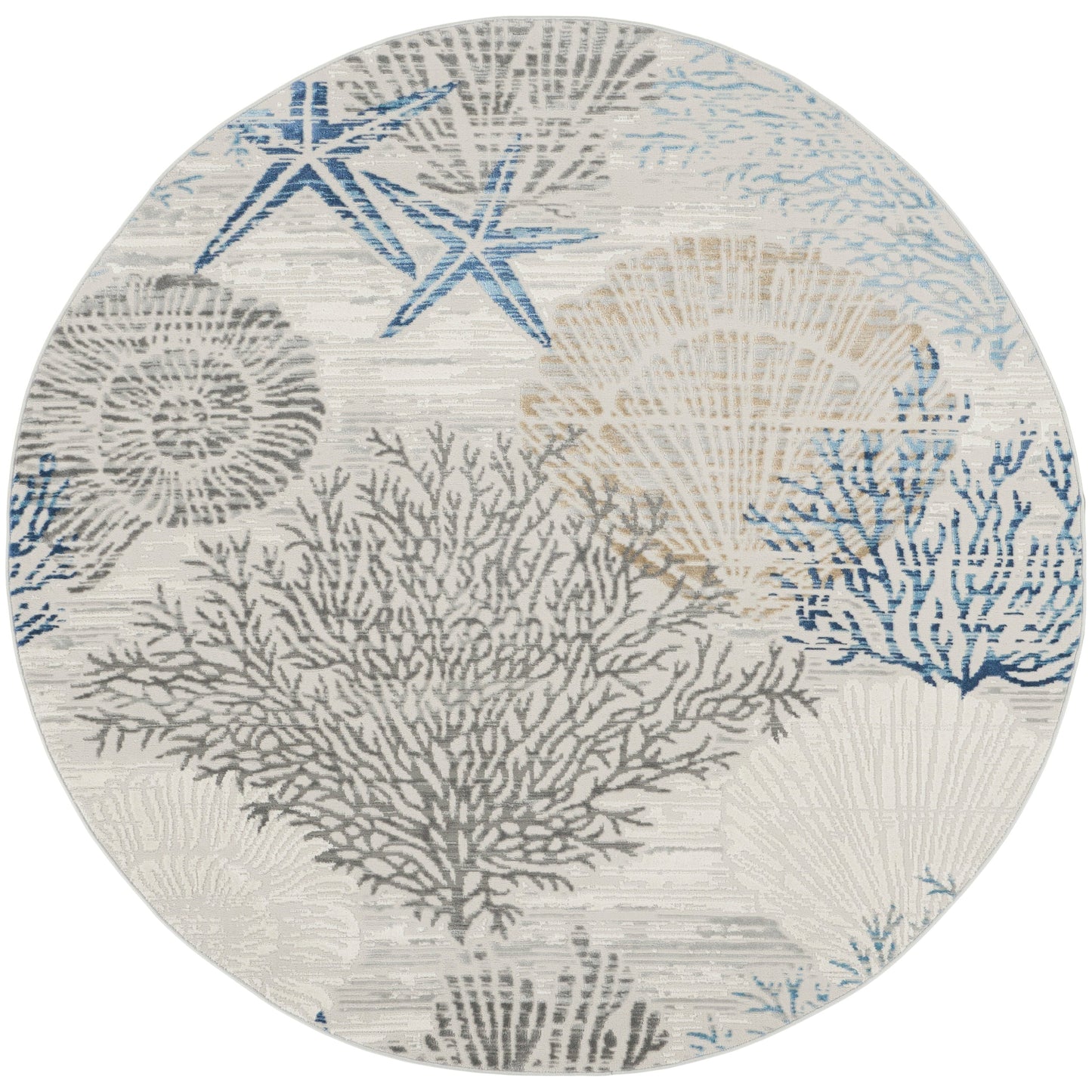Nourison Pompeii Coastal Beach Shells and Coral Area Rug