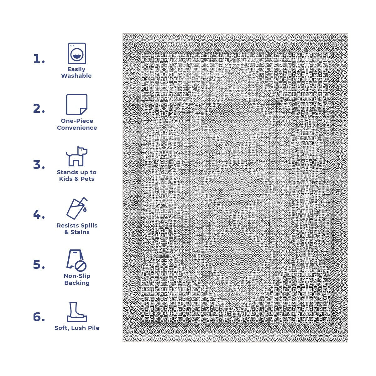 Nuloom Hart SpinClean Abstract Tribal Machine Washable Area Rug