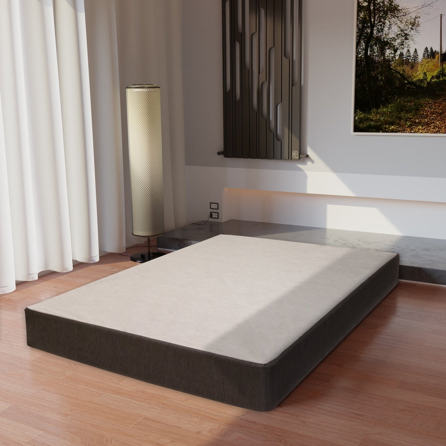 ONETAN , 5” & 8 Easy Wood Box Spring/Foundation with Simple Assembly, White.