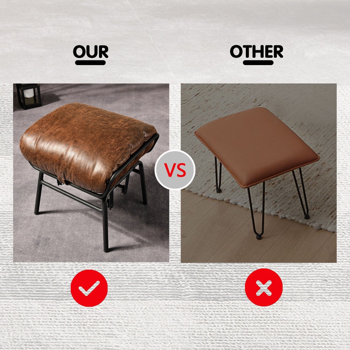 Fauteuil d'appoint de salon OVIOS Fauteuil inclinable à bascule avec pouf