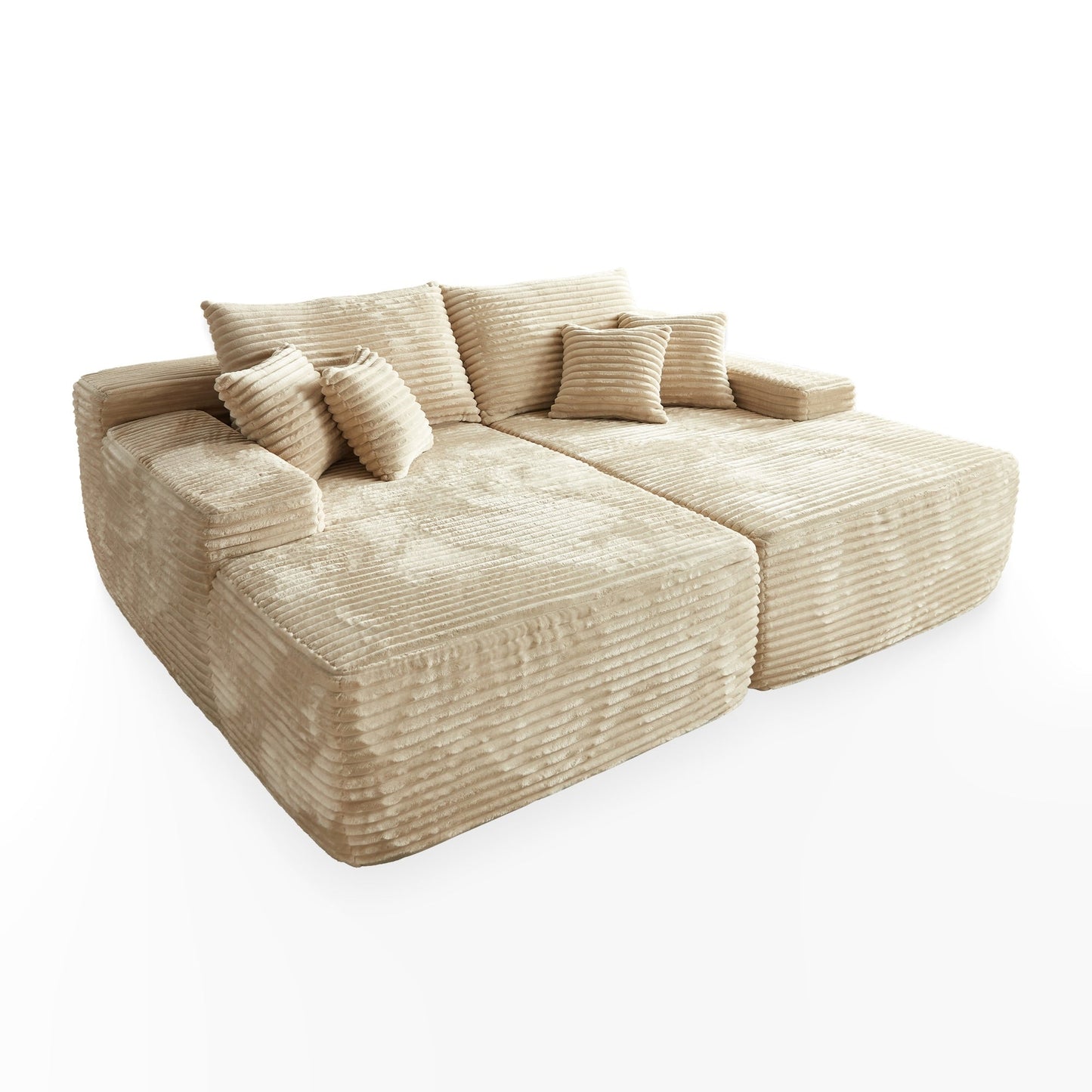 Canapé méridienne double OVIOS Long Plush sans assemblage requis