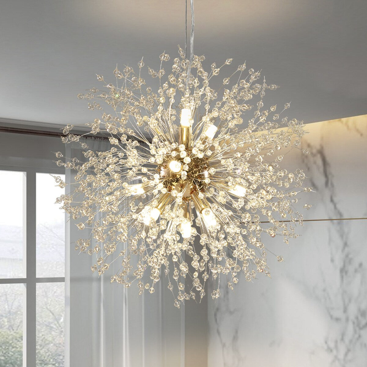 OYIPRO Modern Firework Sputnik Chandelier Crystal Pendant Lighting