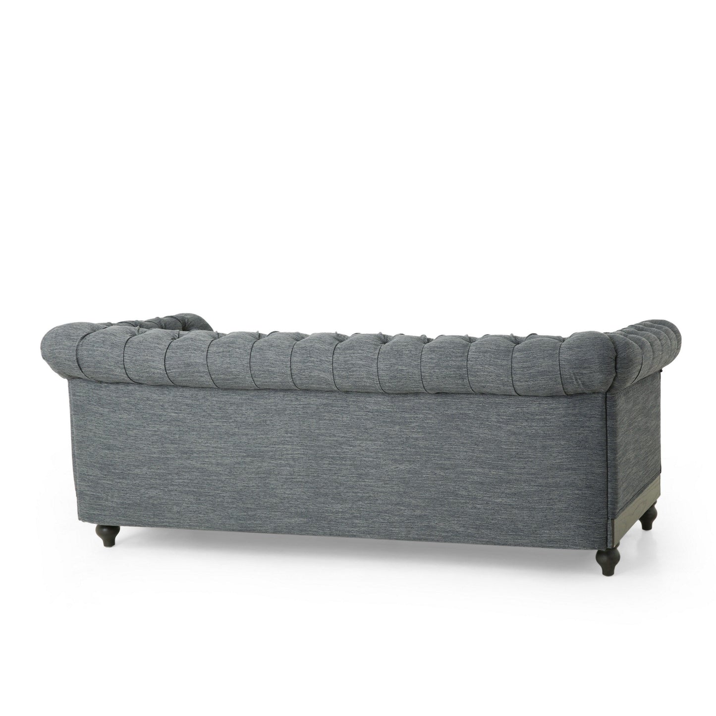 Canapé Ober, Chesterfield capitonné à boutons, gris, 218 cm, taupe brun