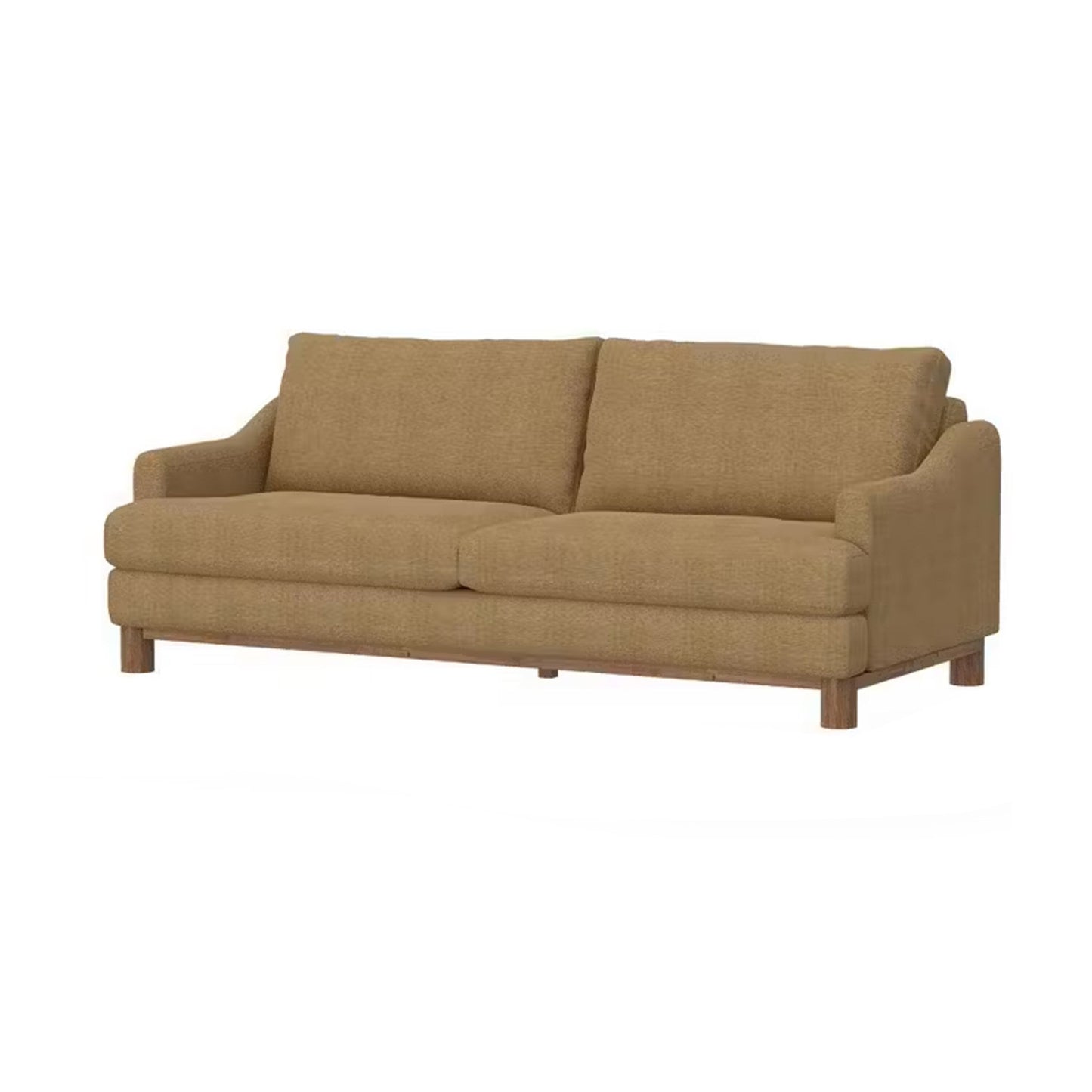 Canapé Olum, 2 coussins décoratifs, 215 cm, moderne, en polyester marron cappuccino
