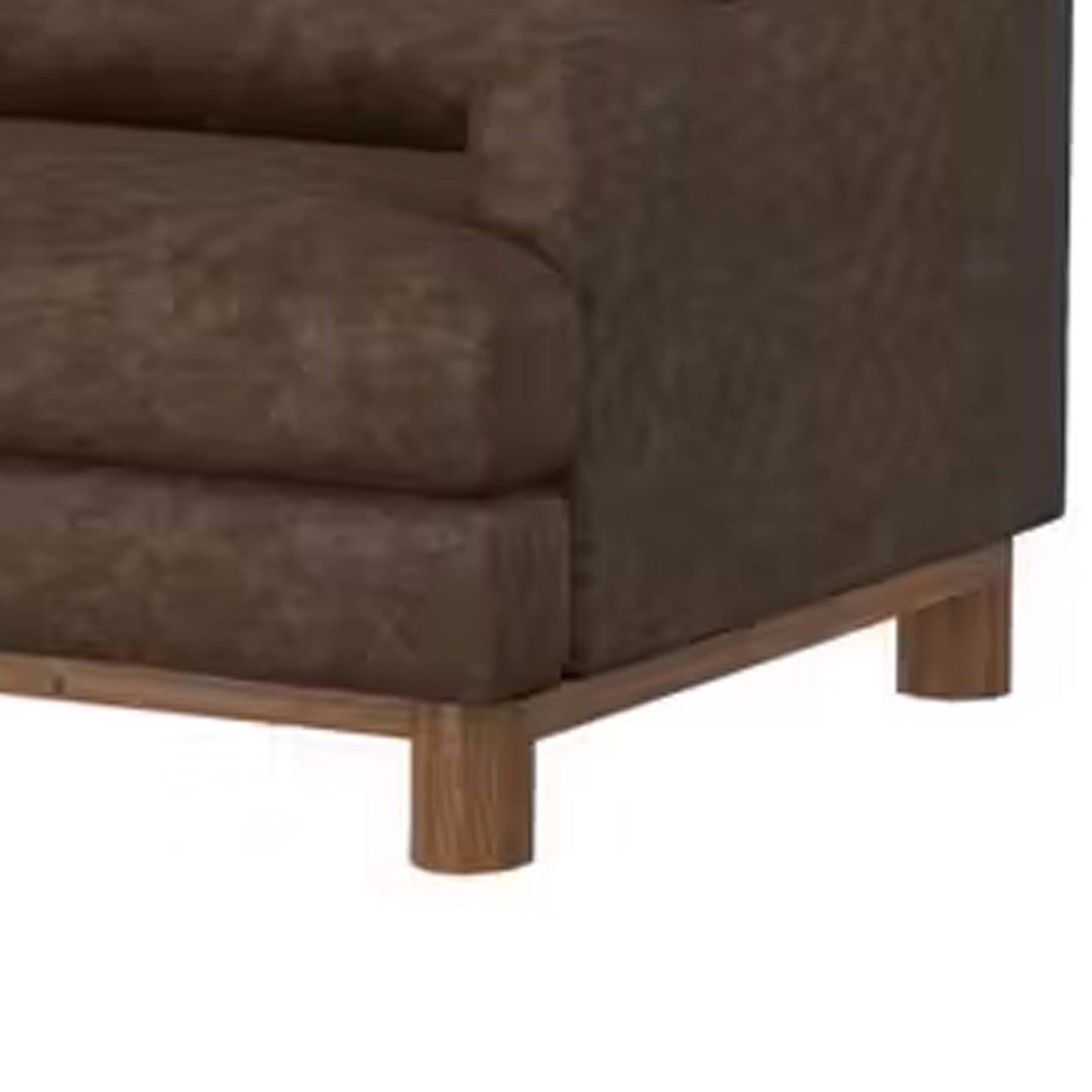 Canapé Olum, 2 coussins décoratifs, moderne, 85 pouces, similicuir marron foncé