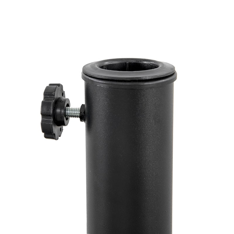 Outdoor Round Black Patio Umbrella Base, Resin and Concrete