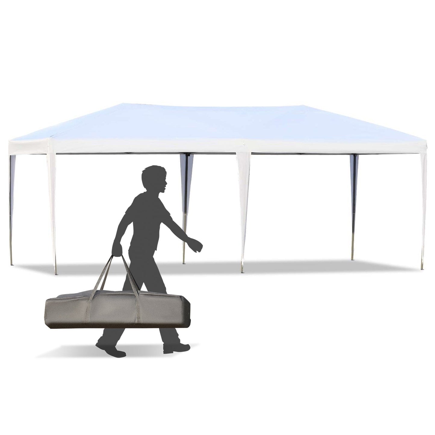 Outsunny Heavy Duty Pop Up Canopy with Sturdy Frame, UV Fighting Roof, Carry Bag for Patio, Backyard, Beach, Garden