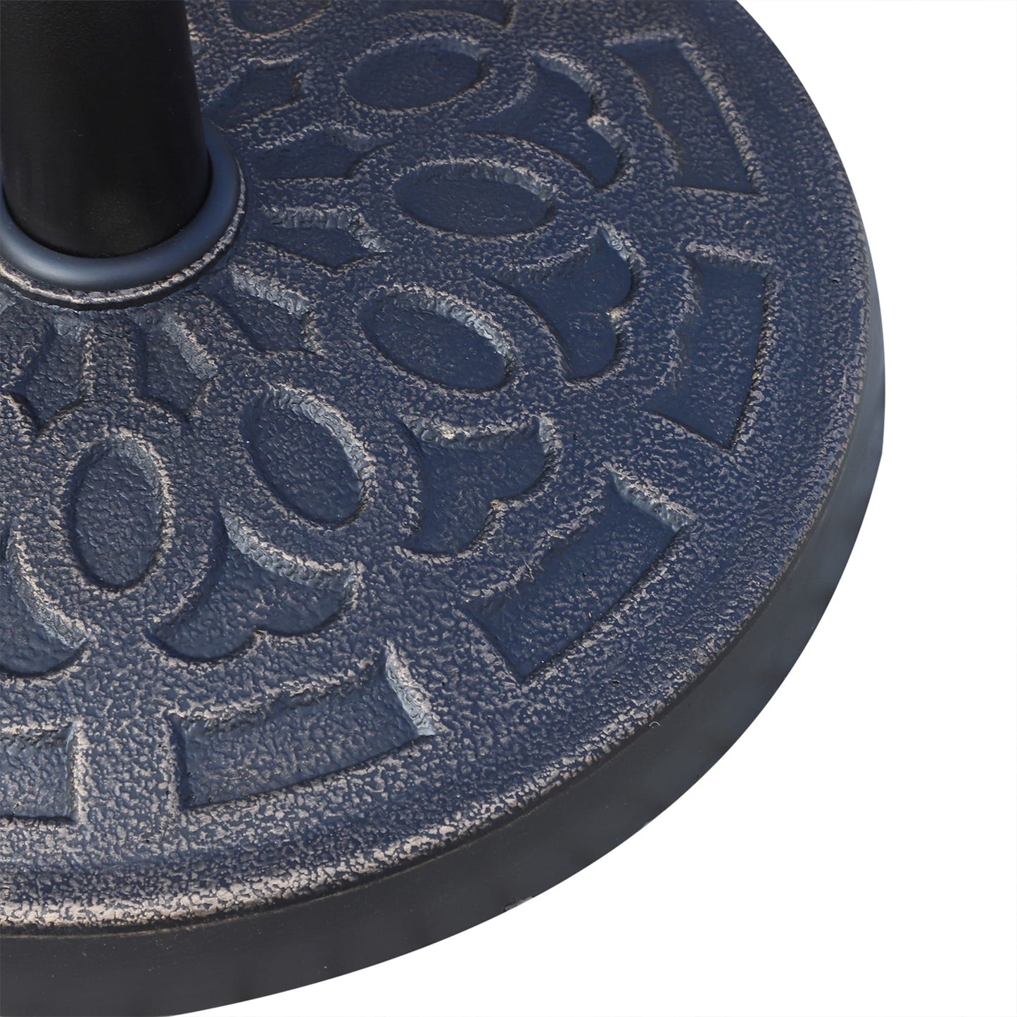 Outsunny 17 26 lbs Round Resin Umbrella Base Stand with Beautiful Decorative Pattern & Easy Setup, for Φ1.5, Φ1.89 Pole