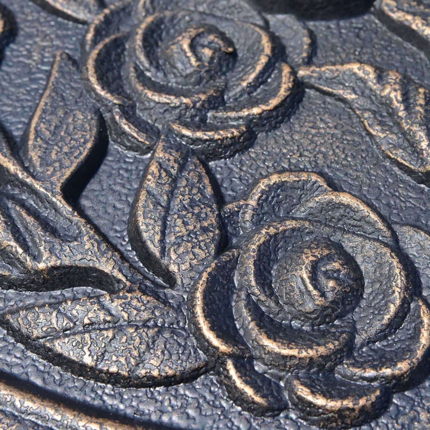 Outsunny 18 Round Decorative Resin Rose Floral Umbrella Pole Holder with Elegant Bronze Finish & Universal Coupler