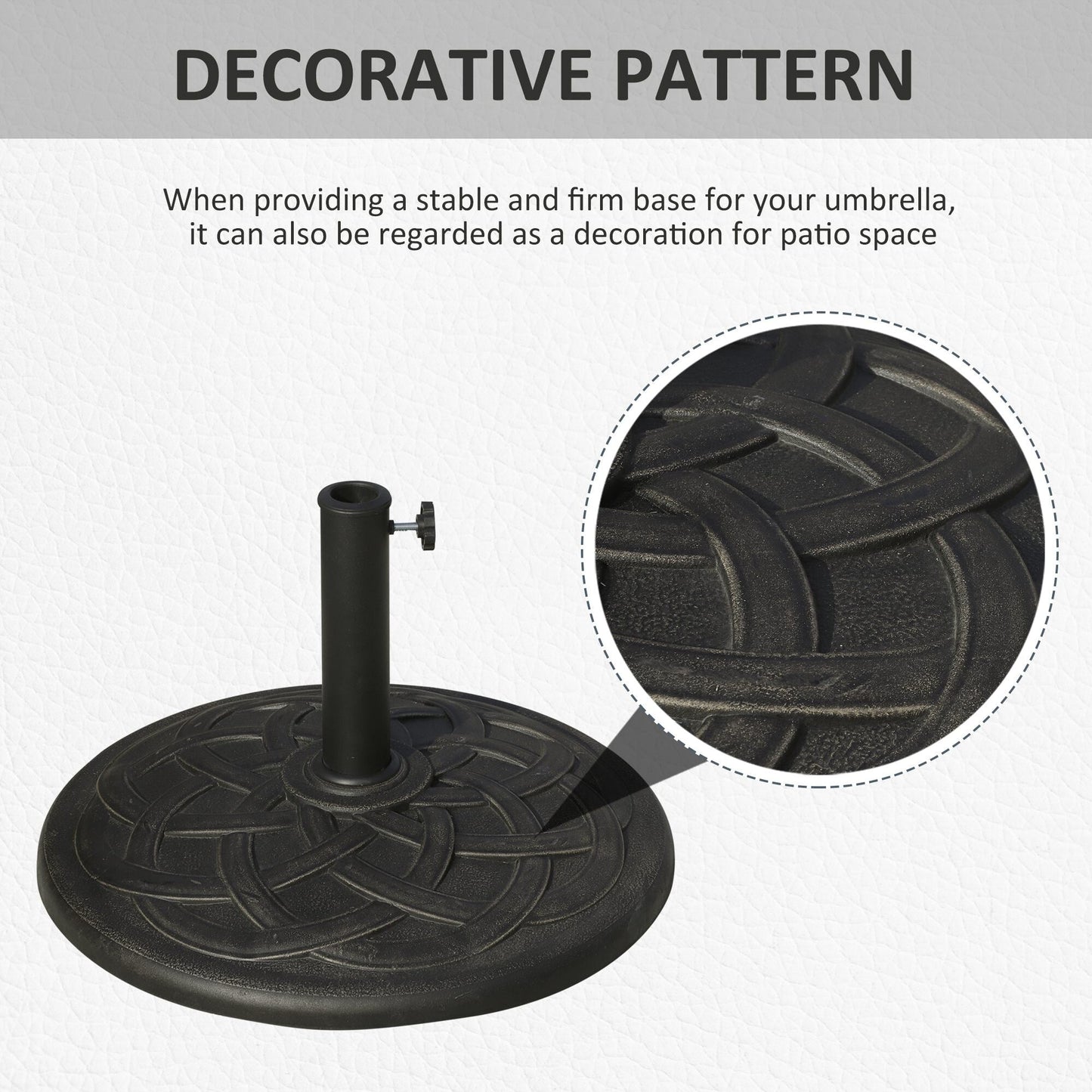 Outsunny 21.5 Round Cast Stone Umbrella Holder Base with Beautiful Decorative Pattern & Easy Setup, Bronze