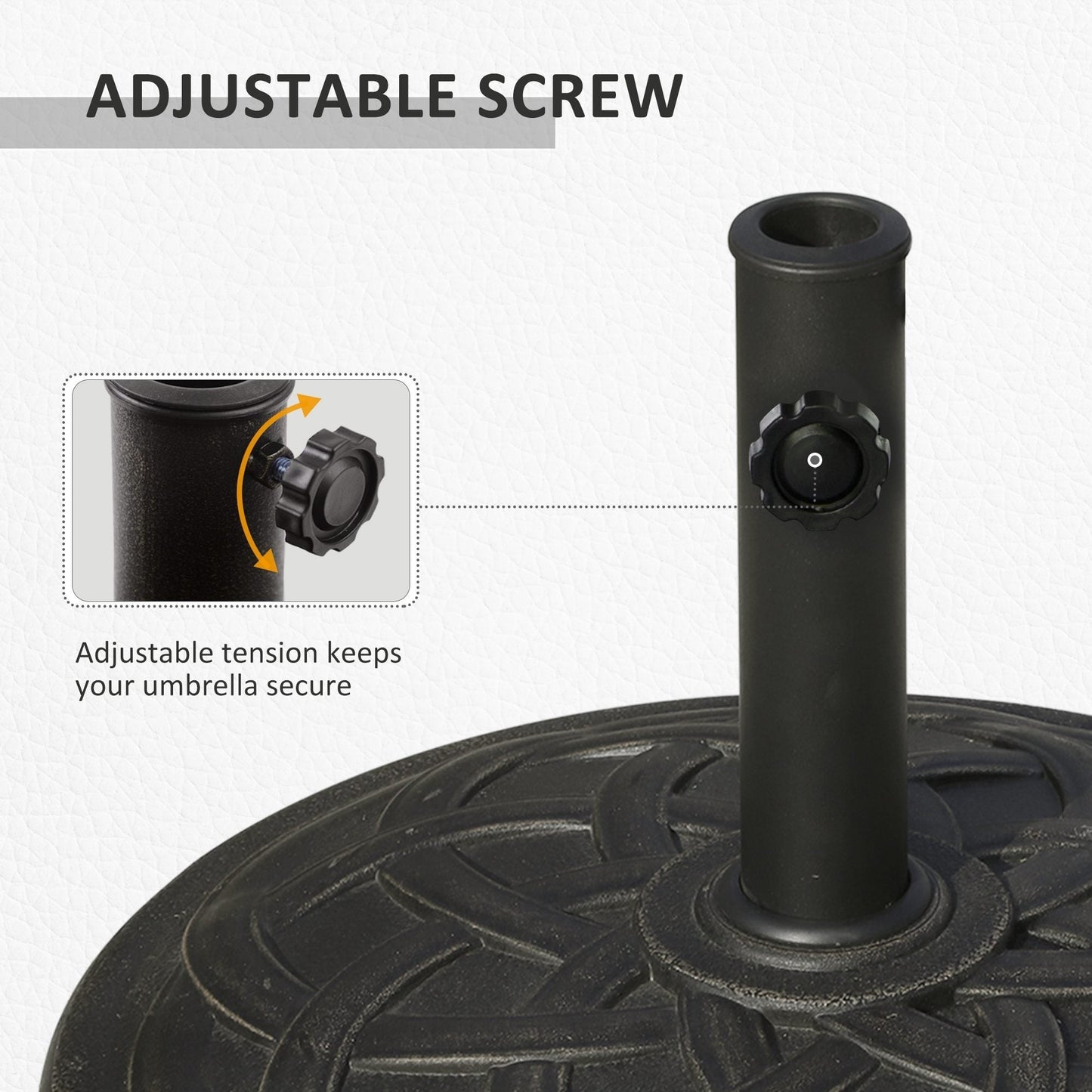 Outsunny 21.5 Round Cast Stone Umbrella Holder Base with Beautiful Decorative Pattern & Easy Setup, Bronze