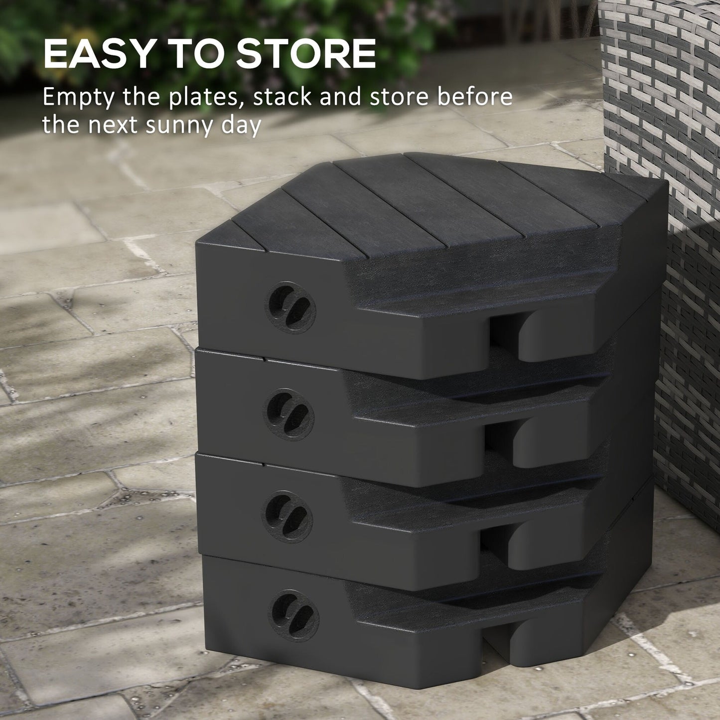 Outsunny 4 Piece Patio Cantilever Umbrella Base Weight Set, Outdoor Offset Umbrella Weights for Umbrella Stand