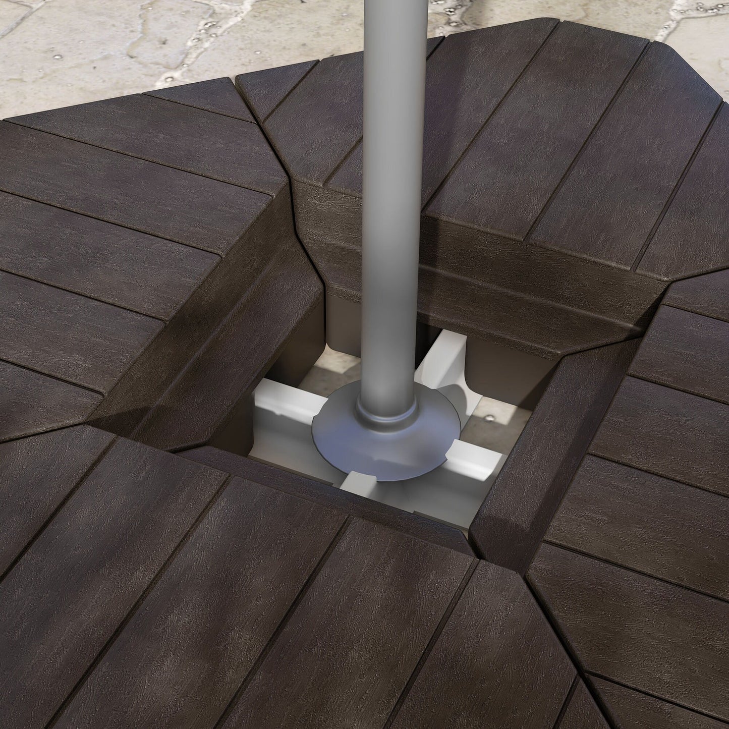 Outsunny 4 Piece Patio Cantilever Umbrella Base Weight Set, Outdoor Offset Umbrella Weights for Umbrella Stand