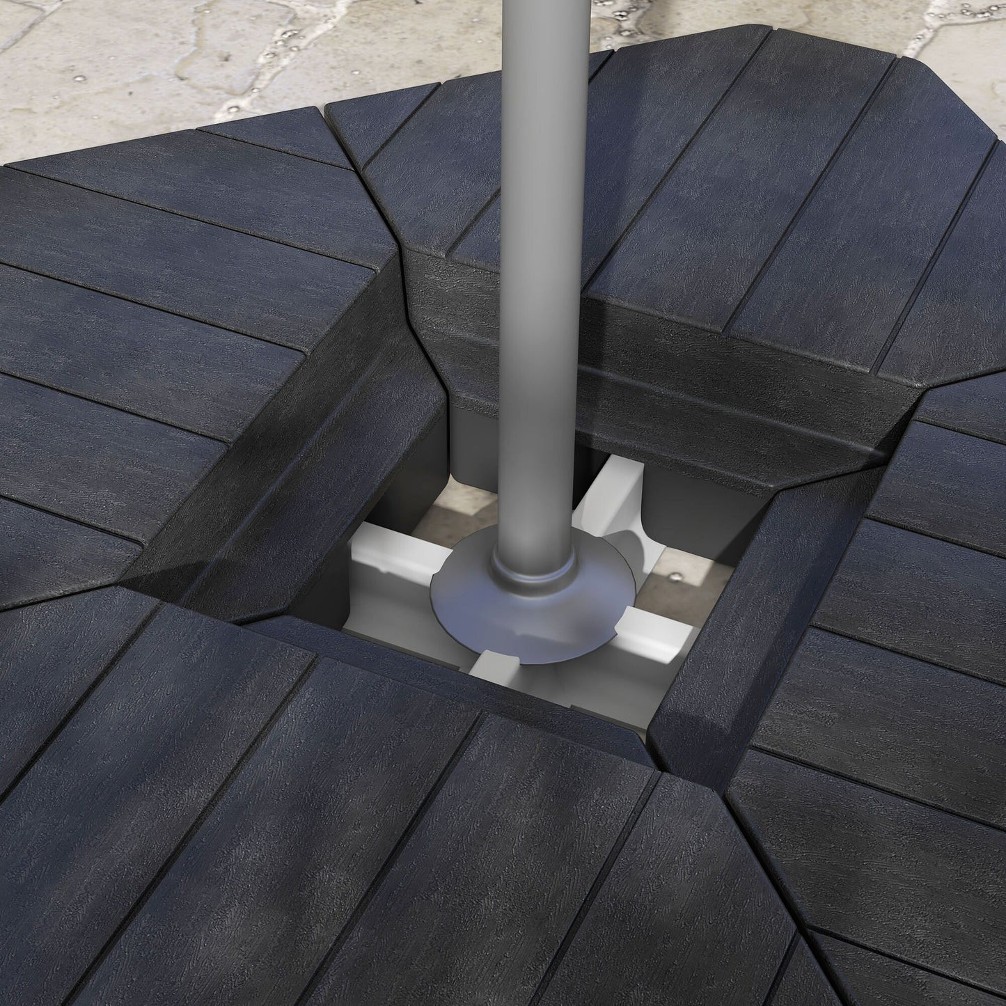 Outsunny 4 Piece Patio Cantilever Umbrella Base Weight Set, Outdoor Offset Umbrella Weights for Umbrella Stand