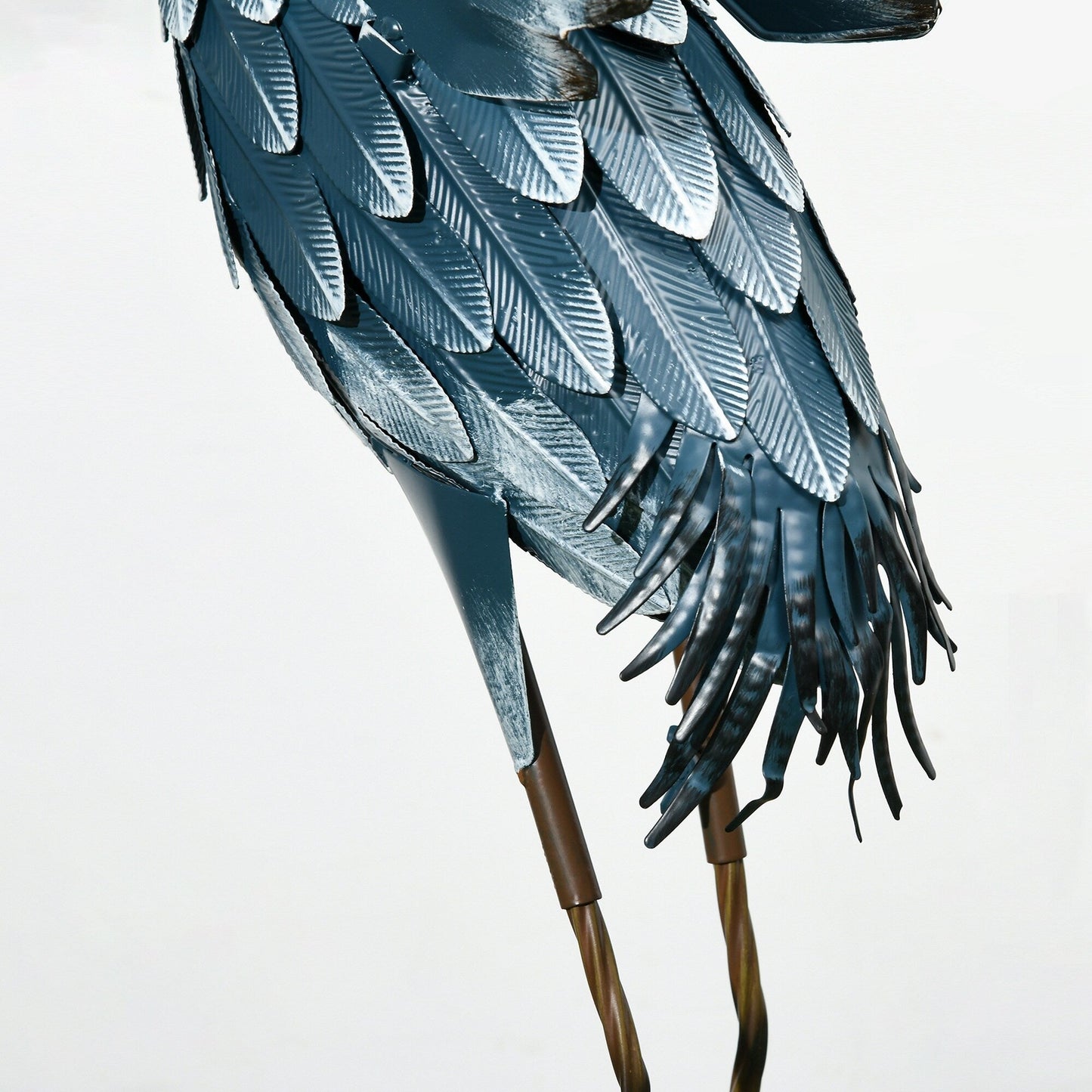 Outsunny Heron Garden Statues, 29 & 27.5 Standing Bird Sculptures, Metal Yard Art Decor for Lawn, Patio, Backyard