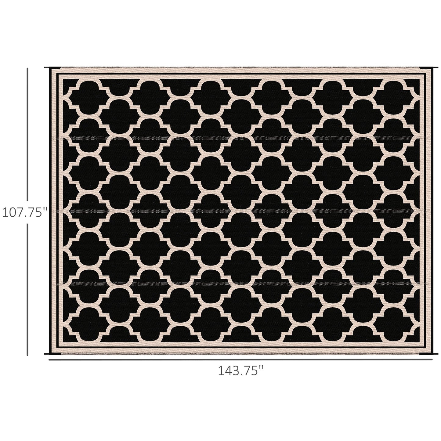 Outsunny Reversible Outdoor RV Rug, Patio Floor Mat, Plastic Straw Rug for Backyard, Deck, Picnic, Beach, Camping