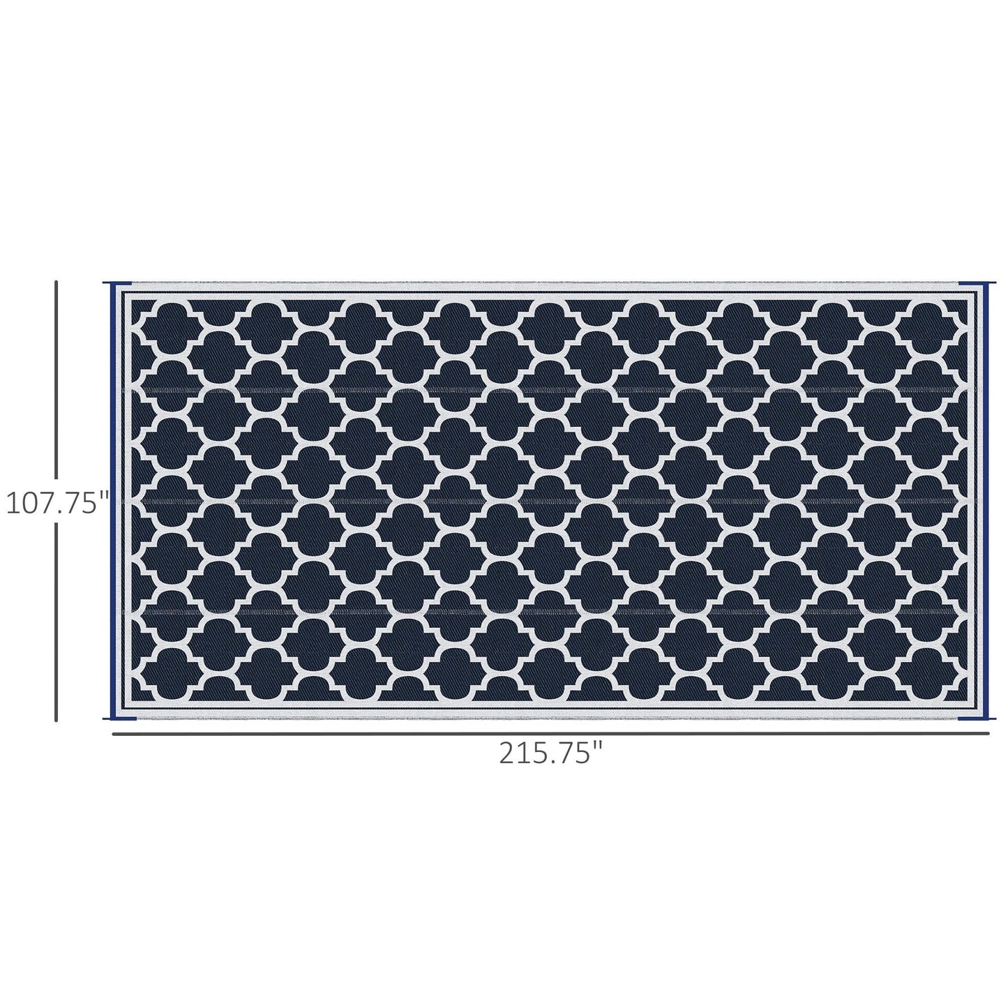 Outsunny Reversible Outdoor RV Rug, Patio Floor Mat, Plastic Straw Rug for Backyard, Deck, Picnic, Beach, Camping